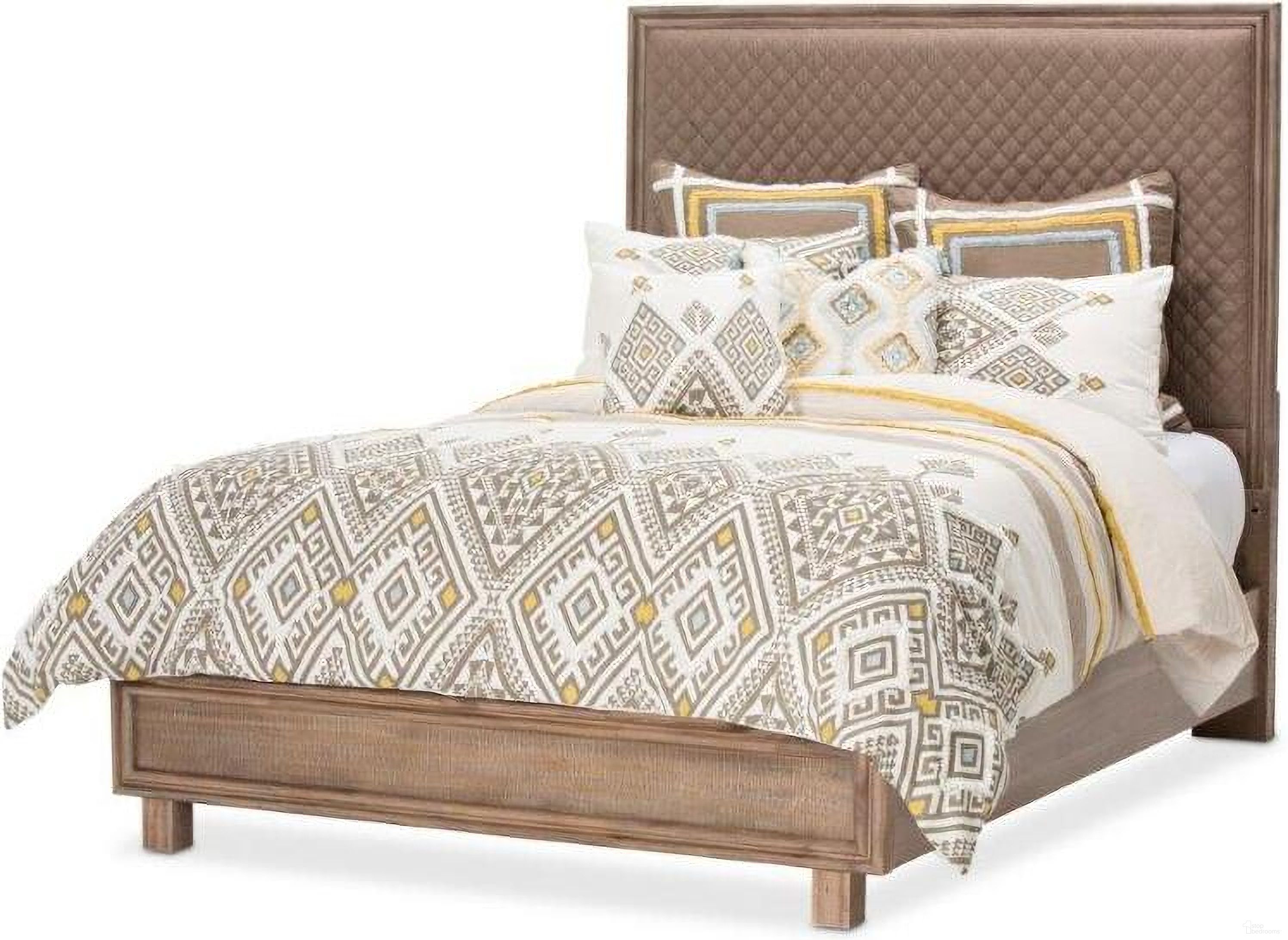 The appearance of Hudson Ferry Driftwood Queen Panel Bed KI-HUDF012QNB-216 designed by Michael Amini in the rustic / southwestern interior design. This driftwood piece of furniture was selected by 1StopBedrooms from Hudson Ferry Collection to add a touch of cosiness and style into your home. Sku: KI-HUDF012BRN-216;KI-HUDF132-216;9000238-00. Bed Type: Panel Bed. Bed Size: Queen. Material: Wood Veneer.