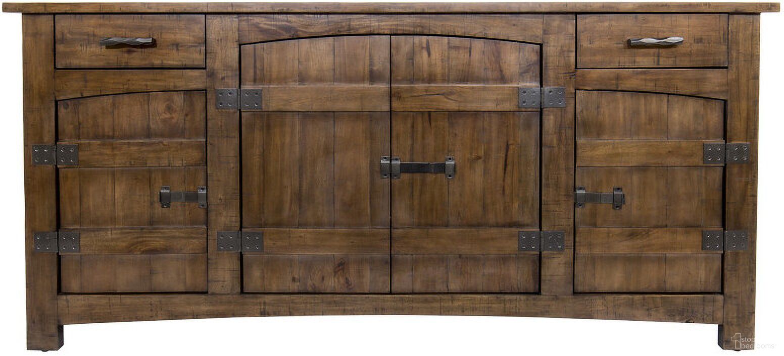 The appearance of Hudson Large Cabinet In Medium Brown designed by Yosemite Home Decor in the country / farmhouse interior design. This medium brown piece of furniture  was selected by 1StopBedrooms from  to add a touch of cosiness and style into your home. Sku: 210043. Material: Wood.