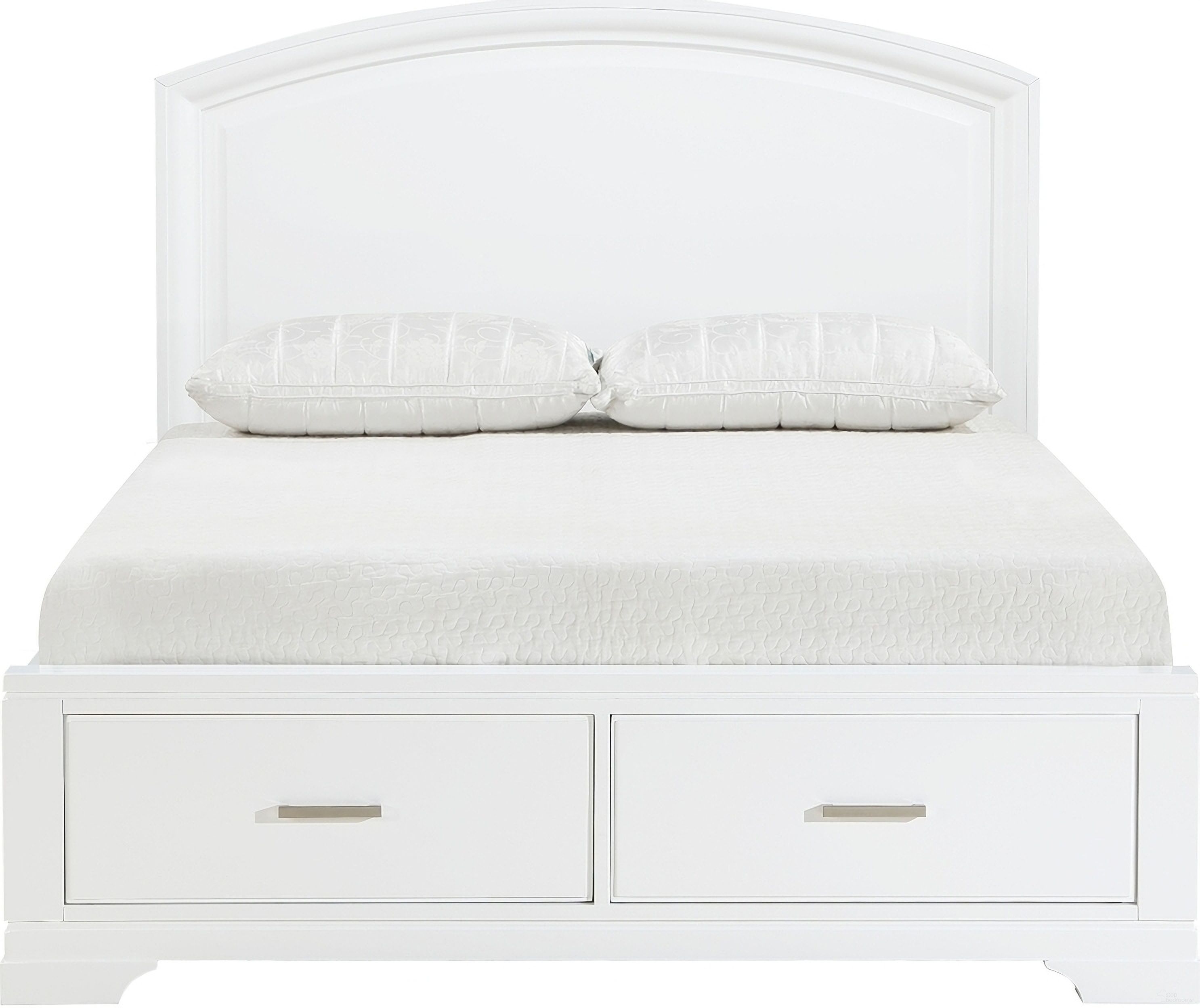 Hudson Queen Platform Bed with Footboard Storage In White