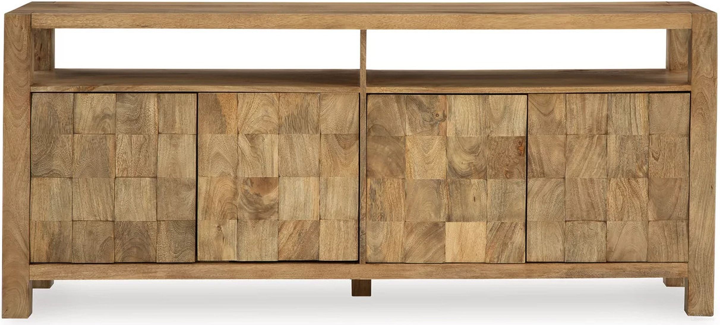 The appearance of Hudwick Accent Cabinet In Natural Brown designed by Signature Design by Ashley in the transitional interior design. This natural brown piece of furniture was selected by 1StopBedrooms from Hudwick Collection to add a touch of cosiness and style into your home. Sku: A4000672. Material: Wood.