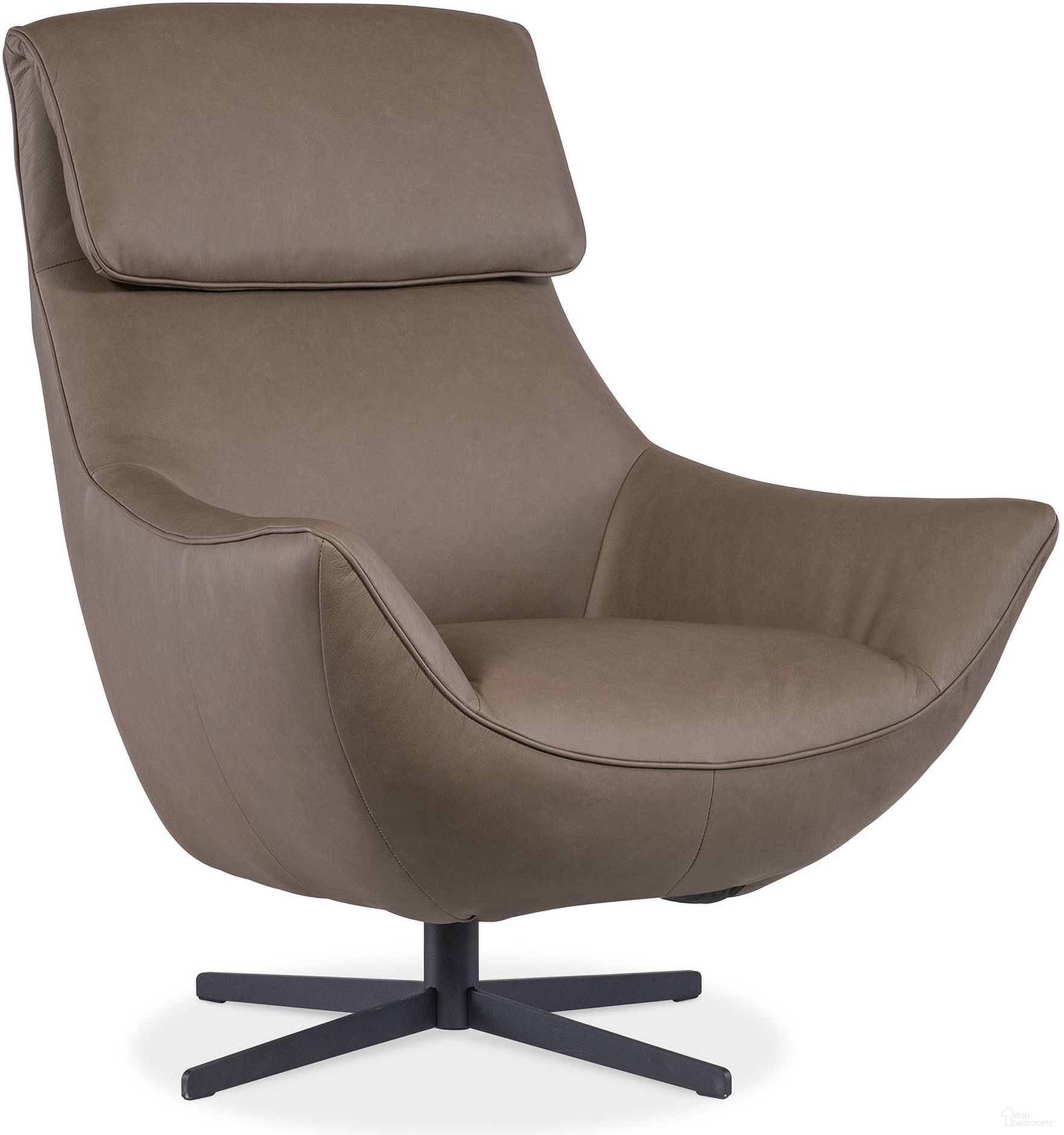 The appearance of Hughes Swivel Chair In Brown designed by Hooker in the modern / contemporary interior design. This brown piece of furniture  was selected by 1StopBedrooms from CC Collection to add a touch of cosiness and style into your home. Sku: CC733-SW-075. Material: Leather.