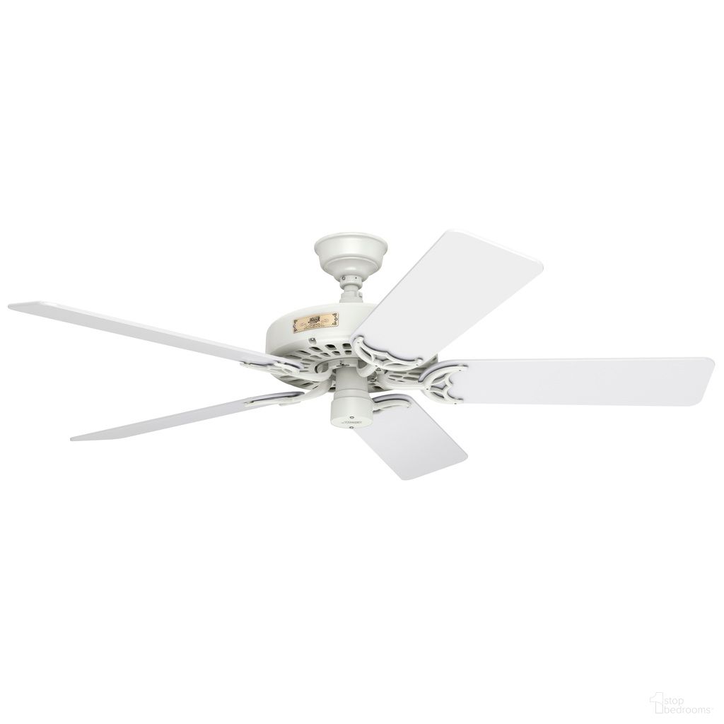 Hunter Original 52 Inch Damp Rated Ceiling Fan and Pull Chain In White