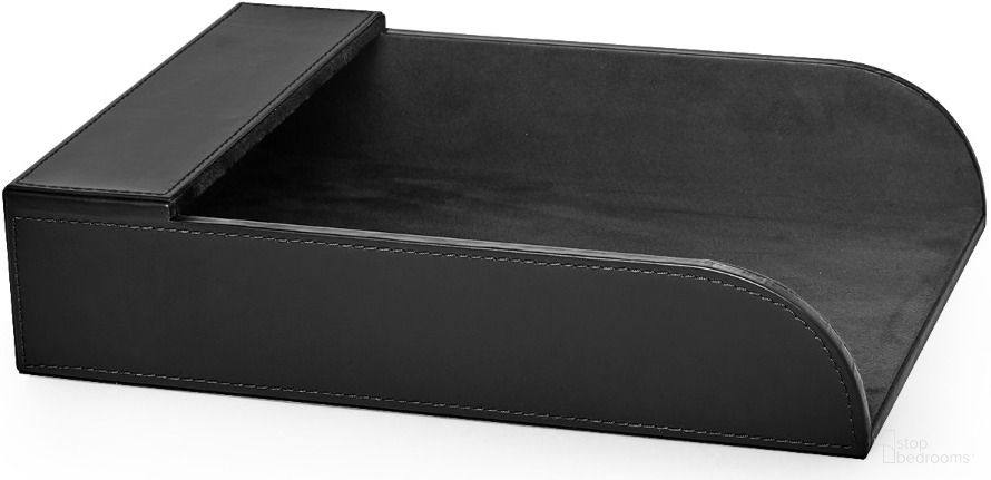 The appearance of Hunter Paper Tray In Black designed by Villa & House in the transitional interior design. This black piece of furniture was selected by 1StopBedrooms from Hunter Collection to add a touch of cosiness and style into your home. Sku: HNT-2222-401. Material: Leather.