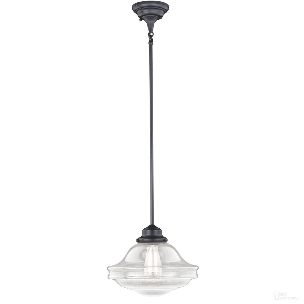 The appearance of Huntley 12 Inch Pendant Clear Glass In Oil Rubbed Bronze designed by Vaxcel in the country / farmhouse interior design. This oil rubbed bronze piece of furniture  was selected by 1StopBedrooms from Huntley Collection to add a touch of cosiness and style into your home. Sku: P0242. Material: Steel.
