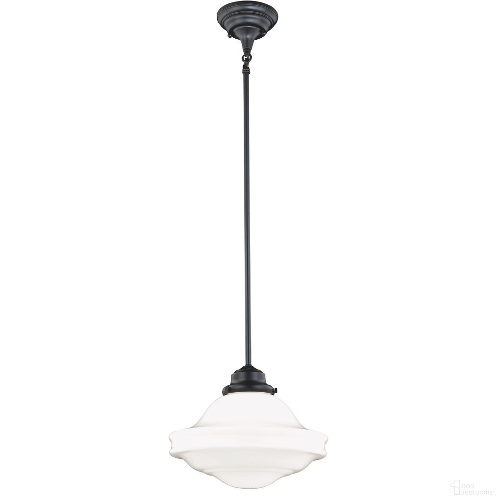 The appearance of Huntley 12 Inch Pendant Milk Glass In Oil Rubbed Bronze designed by Vaxcel in the country / farmhouse interior design. This oil rubbed bronze piece of furniture was selected by 1StopBedrooms from Huntley Collection to add a touch of cosiness and style into your home. Sku: P0243. Material: Steel.