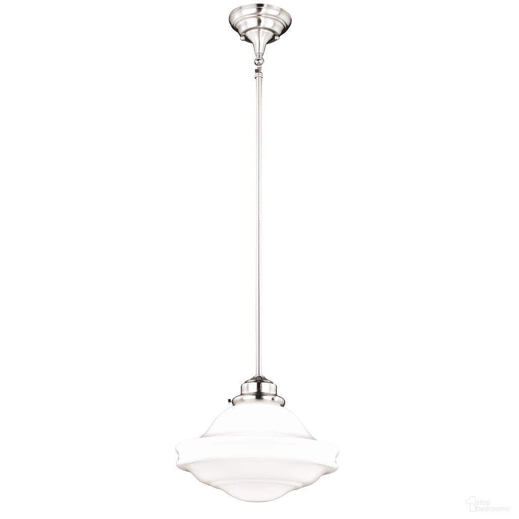 The appearance of Huntley 12 Inch Pendant Milk Glass In Satin Nickel designed by Vaxcel in the country / farmhouse interior design. This satin nickel piece of furniture  was selected by 1StopBedrooms from Huntley Collection to add a touch of cosiness and style into your home. Sku: P0244. Material: Steel.