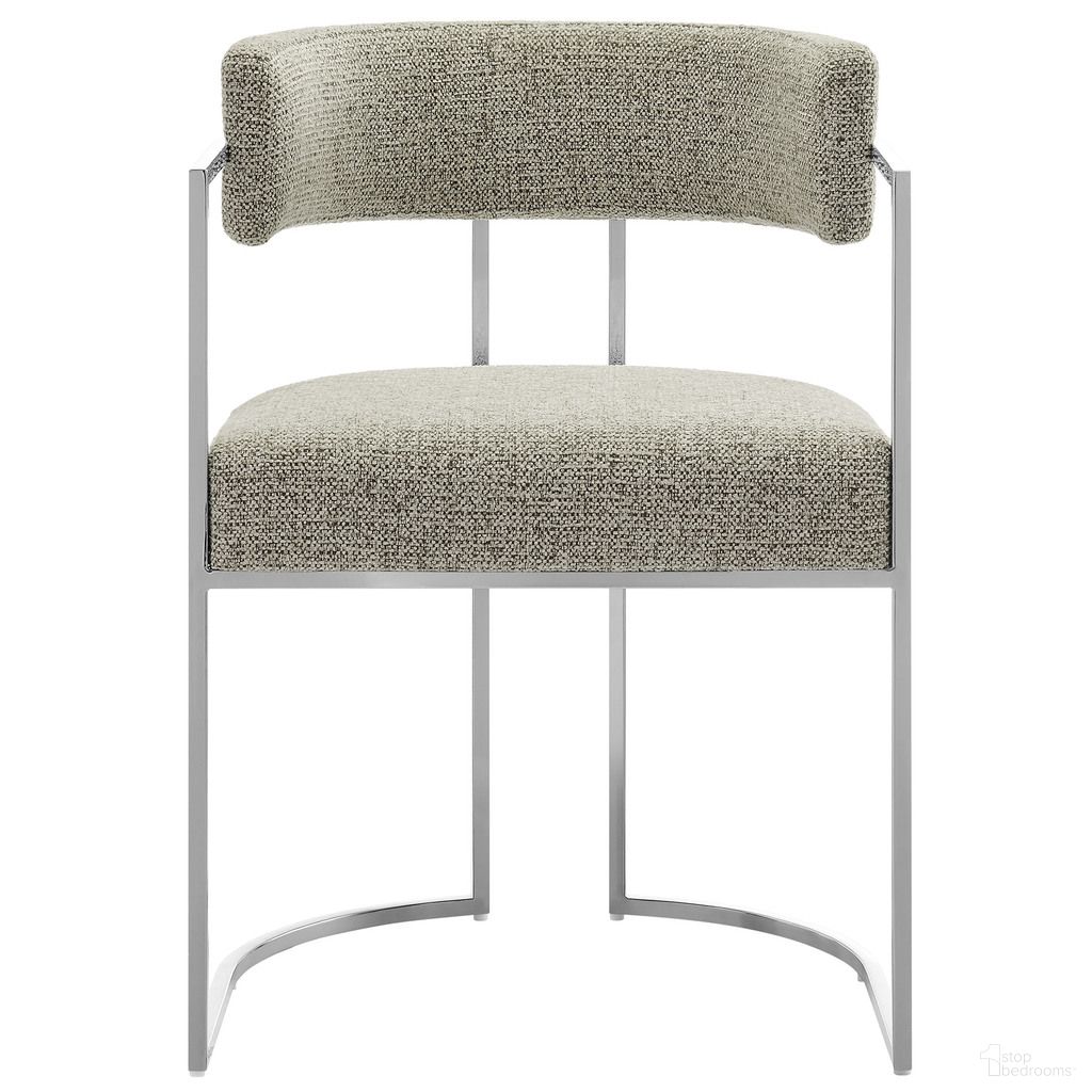 The appearance of Huron Curved Back Fabric and Metal Dining Accent Chair In Silver Wheat designed by Modway in the modern / contemporary interior design. This silver wheat piece of furniture was selected by 1StopBedrooms from Huron Collection to add a touch of cosiness and style into your home. Sku: EEI-7228-SLV-WHE. Material: Fabric. Chair Type: Arm Chair.