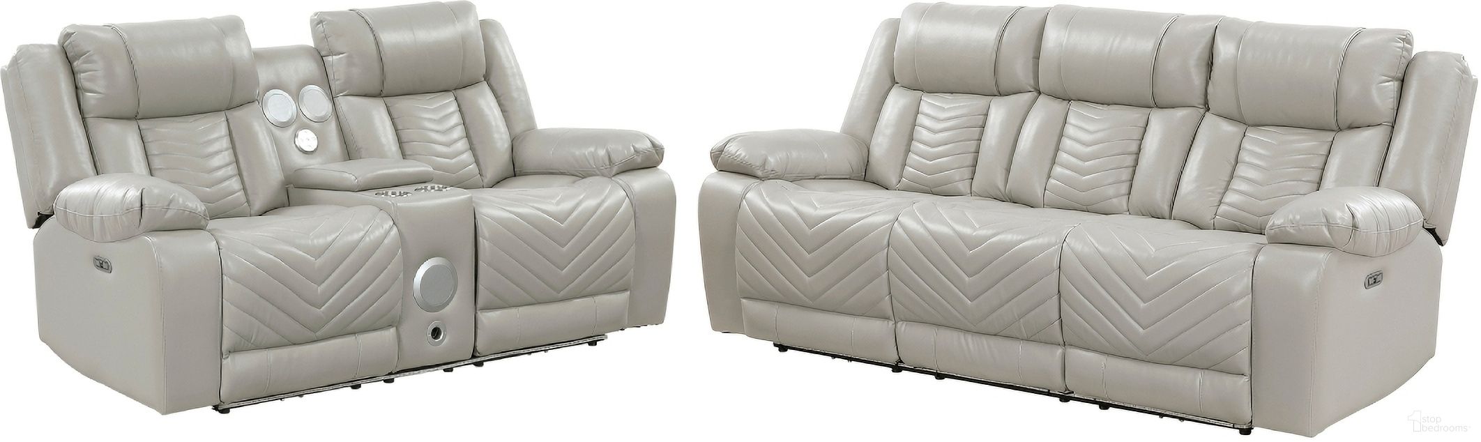 The appearance of Huron Power Double Reclining Living Room Set In Gray designed by Homelegance in the modern / contemporary interior design. This gray piece of furniture was selected by 1StopBedrooms from Huron Collection to add a touch of cosiness and style into your home. Sku: 8457GRY-3PW;8457GRY-2PW. Material: Faux Leather.