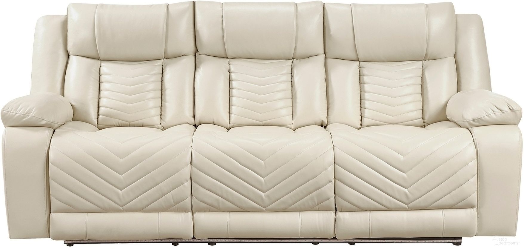 The appearance of Huron Power Double Reclining Sofa with Center Drop-Down Cup Holders and Charging Ports In Beige designed by Homelegance in the modern / contemporary interior design. This beige piece of furniture was selected by 1StopBedrooms from Huron Collection to add a touch of cosiness and style into your home. Sku: 8457BEG-3PW. Material: Faux Leather.