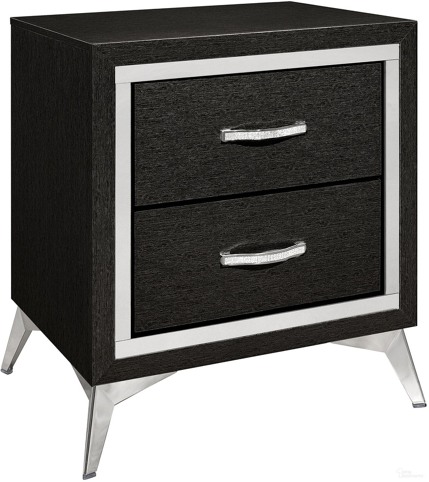 The appearance of Huxley Nightstand In Black designed by New Classic in the modern / contemporary interior design. This black piece of furniture  was selected by 1StopBedrooms from Huxley Collection to add a touch of cosiness and style into your home. Sku: B3365-040. Material: Wood.