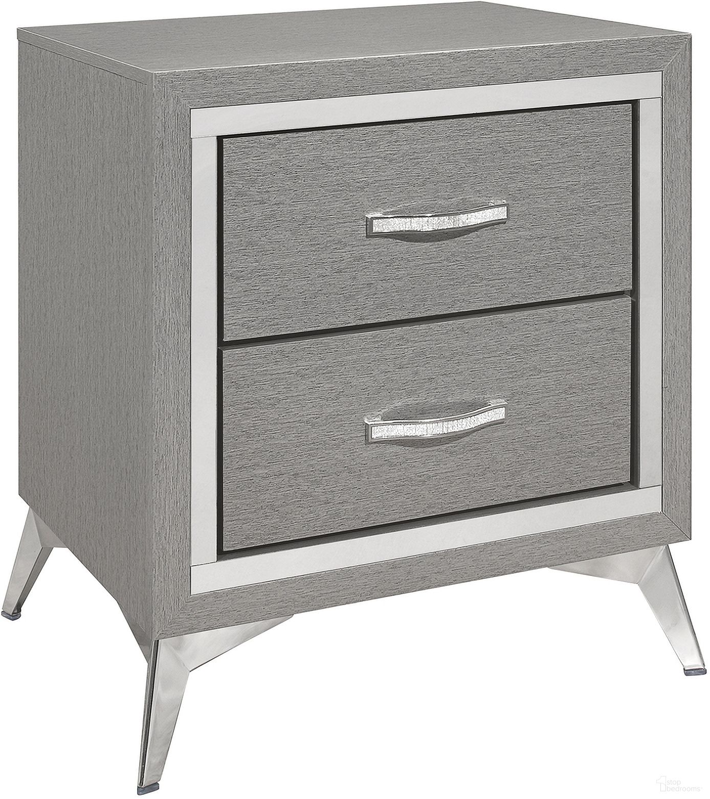 The appearance of Huxley Nightstand In Gray designed by New Classic in the modern / contemporary interior design. This gray piece of furniture was selected by 1StopBedrooms from Huxley Collection to add a touch of cosiness and style into your home. Sku: B3365G-040. Material: Wood.