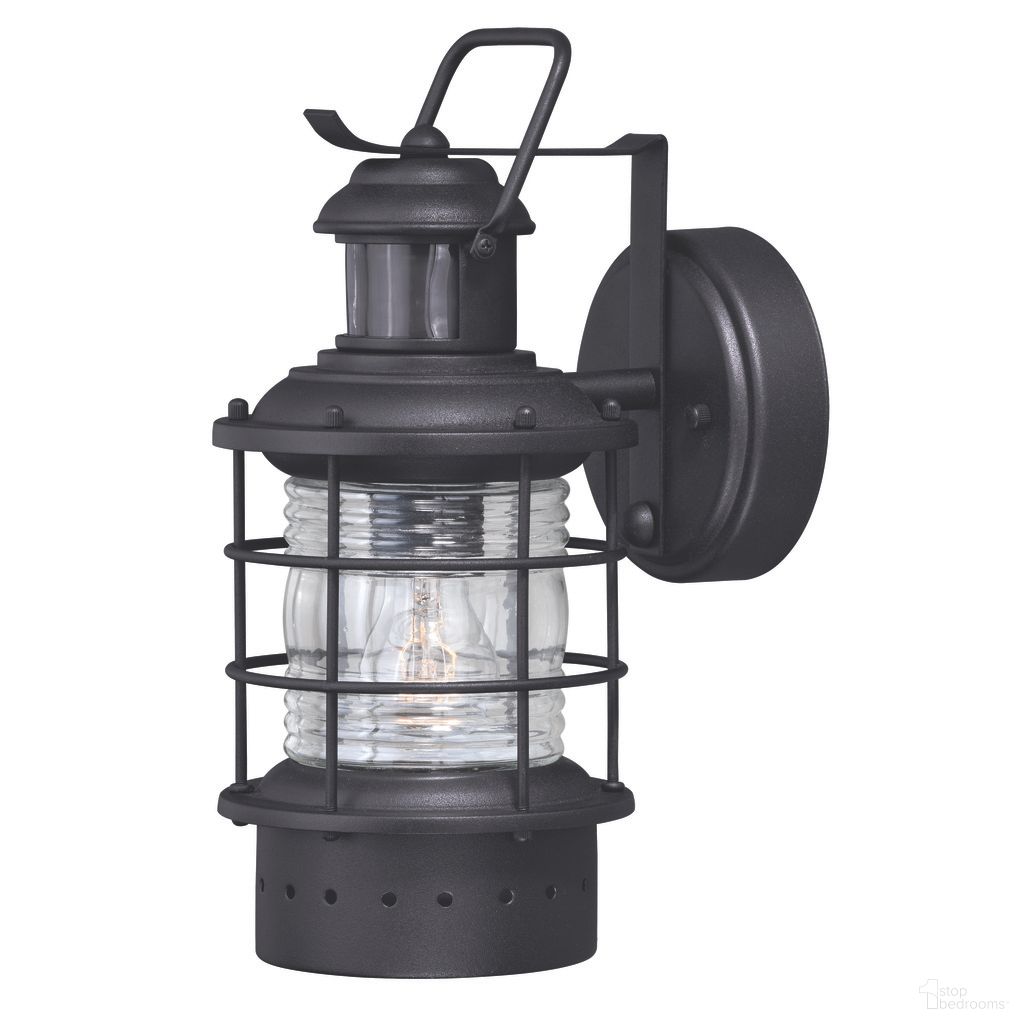 The appearance of Hyannis Motion Sensor Dusk to Dawn Outdoor Wall Light In Textured Black designed by Vaxcel in the coastal interior design. This textured black piece of furniture was selected by 1StopBedrooms from Hyannis Collection to add a touch of cosiness and style into your home. Sku: T0254. Material: Steel.