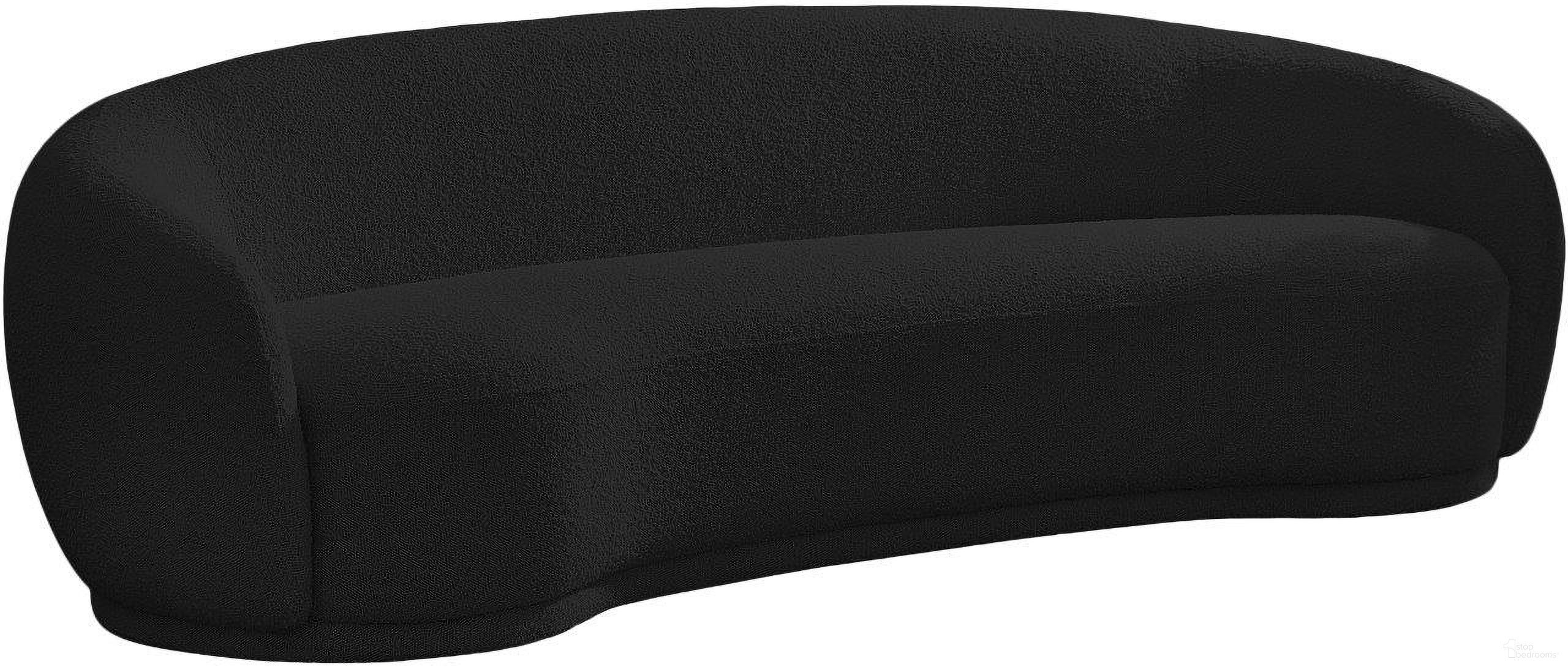 The appearance of Hyde Boucle Fabric Sofa In Black designed by Meridian in the modern / contemporary interior design. This black piece of furniture was selected by 1StopBedrooms from Hyde Collection to add a touch of cosiness and style into your home. Sku: 693Black-S. Material: Boucle.