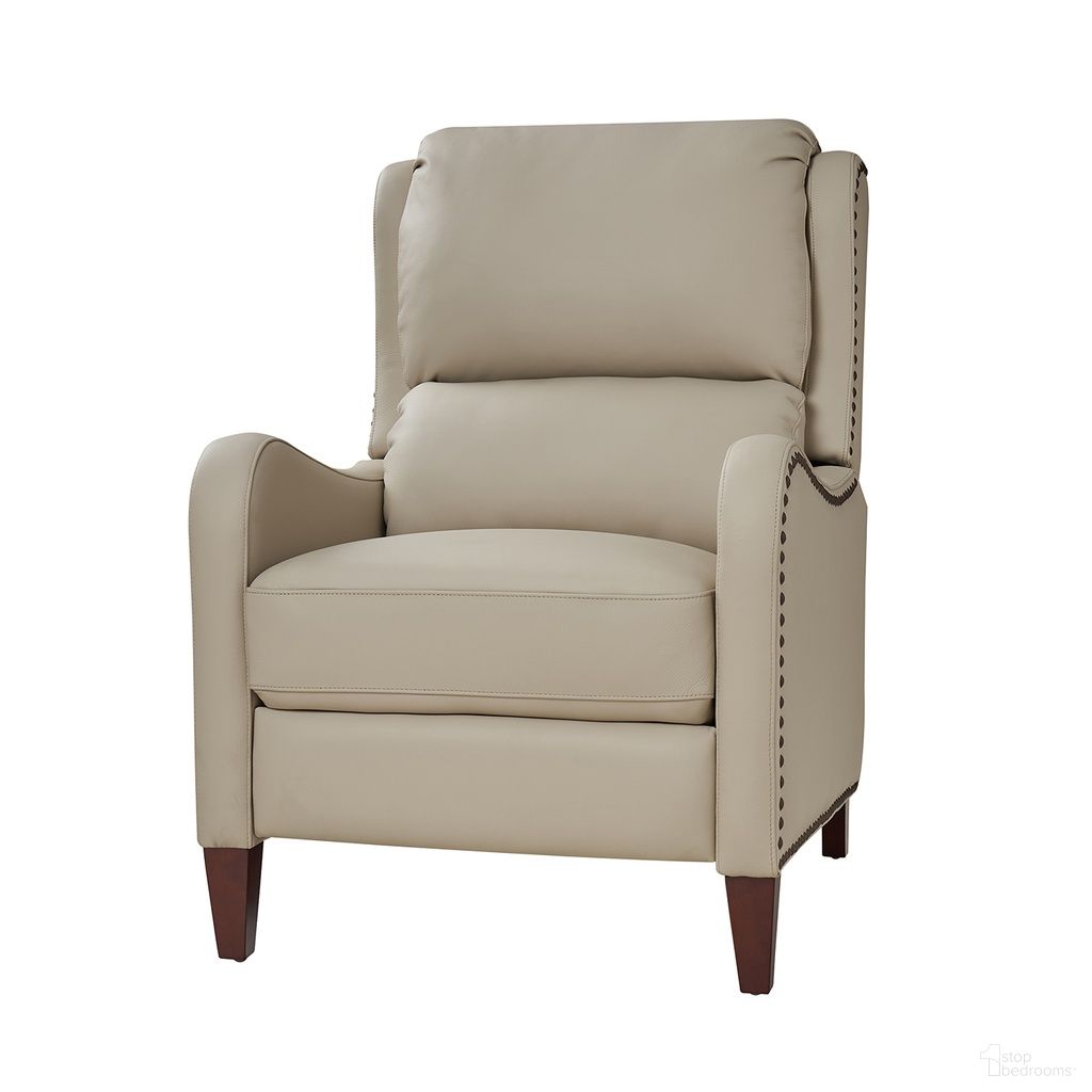 The appearance of Hyde Genuine Leather Recliner In Beige designed by Karat Home in the modern / contemporary interior design. This beige piece of furniture was selected by 1StopBedrooms from Hyde Collection to add a touch of cosiness and style into your home. Sku: RCLB0052-BEIGE. Material: Genuine Leather.