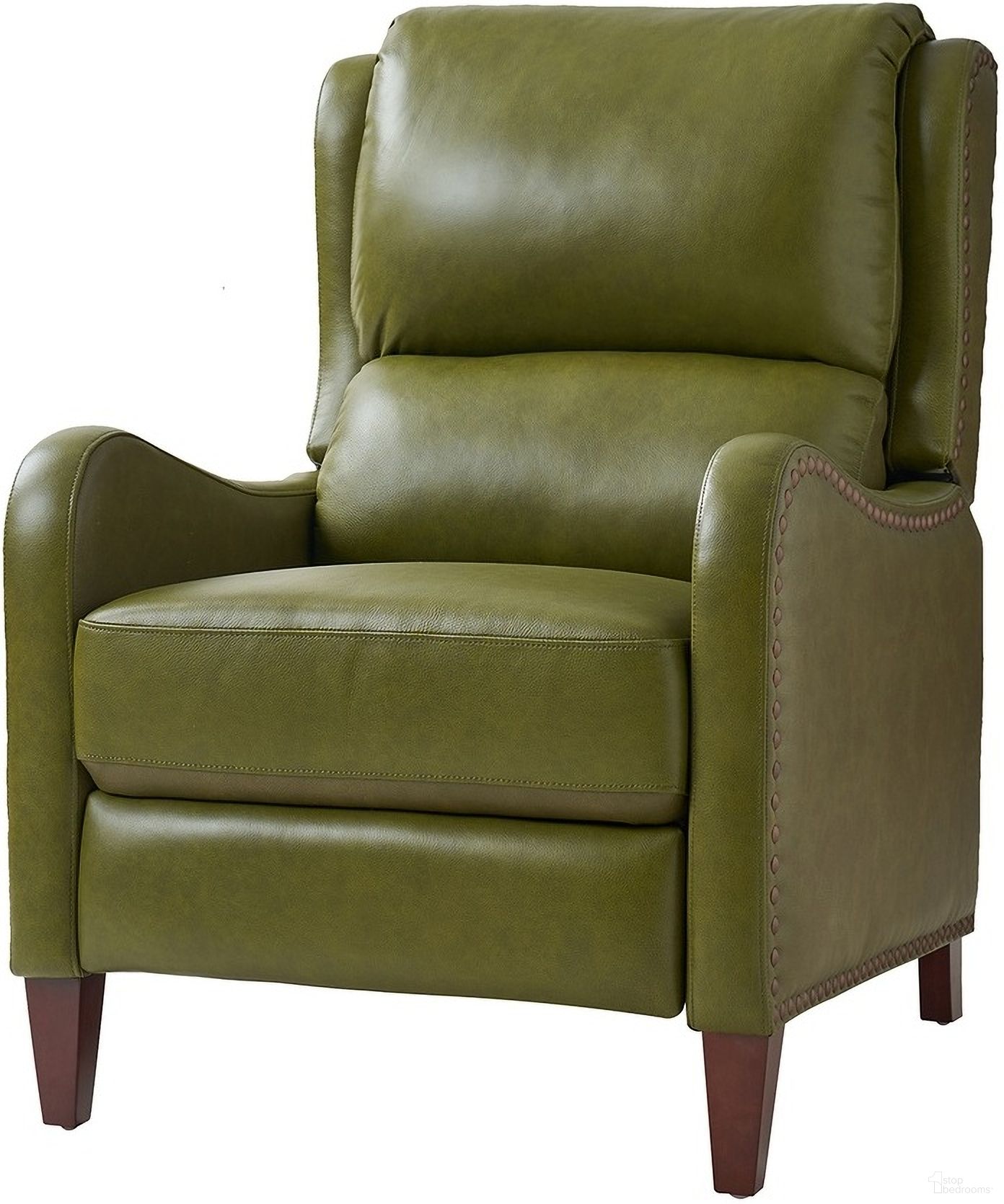 Hyde Genuine Leather Recliner In Olive