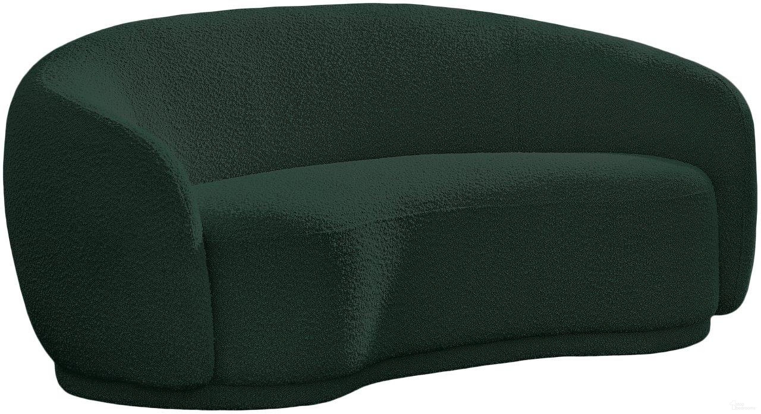 The appearance of Hyde Boucle Fabric Loveseat In Green designed by Meridian in the modern / contemporary interior design. This green piece of furniture was selected by 1StopBedrooms from Hyde Collection to add a touch of cosiness and style into your home. Sku: 693Green-L. Material: Boucle.