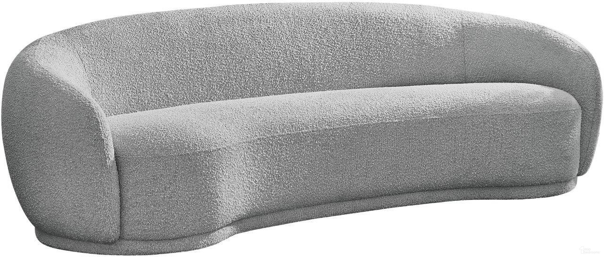Hyde Boucle Fabric Sofa In Grey
