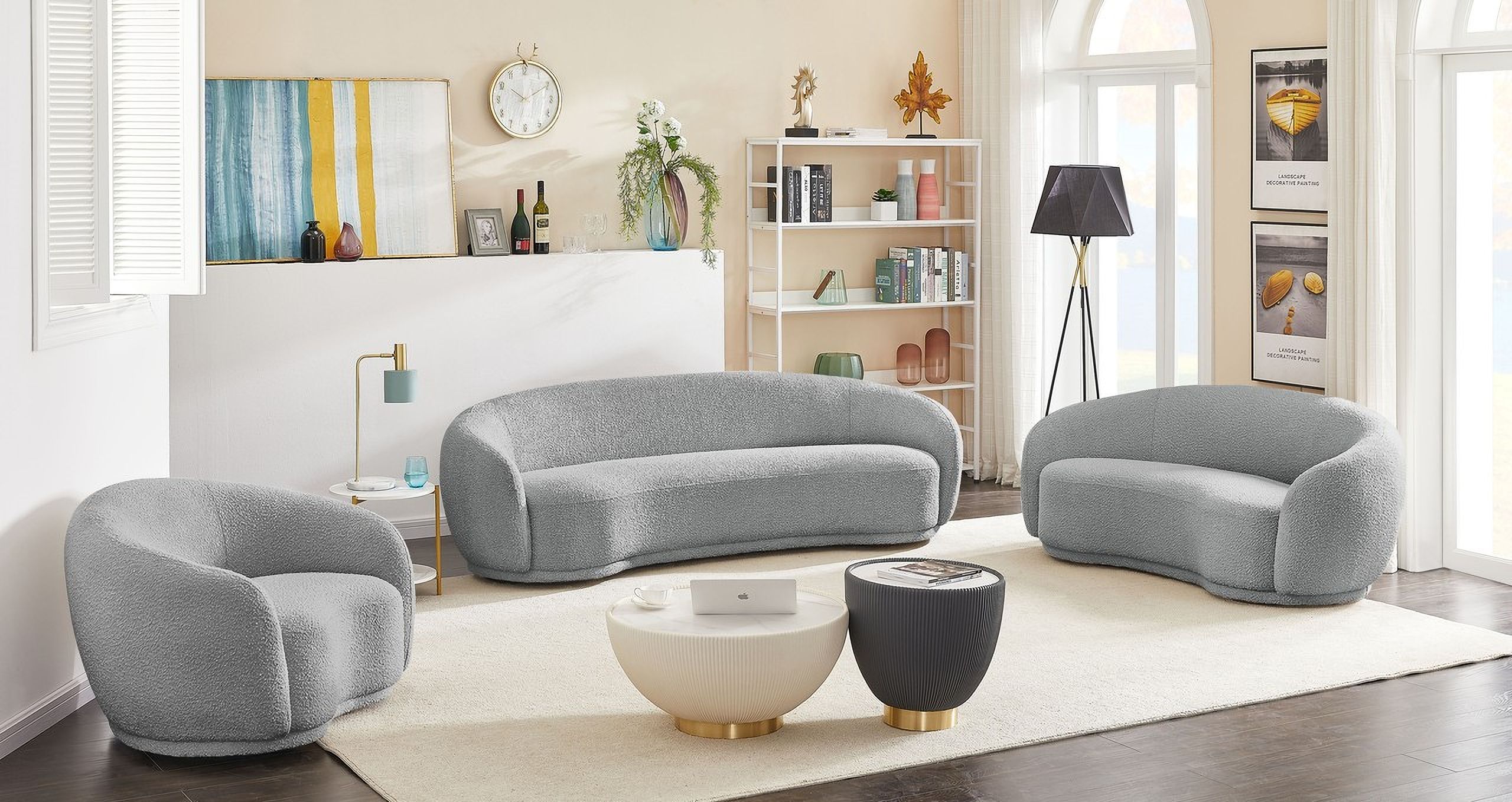 Hyde Living Room Set In Grey