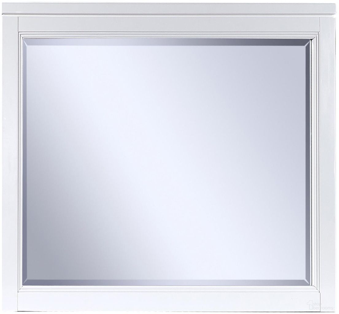 The appearance of Hyde Park Landscape Mirror In White designed by Aspenhome in the transitional interior design. This white piece of furniture was selected by 1StopBedrooms from Hyde Park Collection to add a touch of cosiness and style into your home. Sku: I32-463-WHT. Material: Wood.