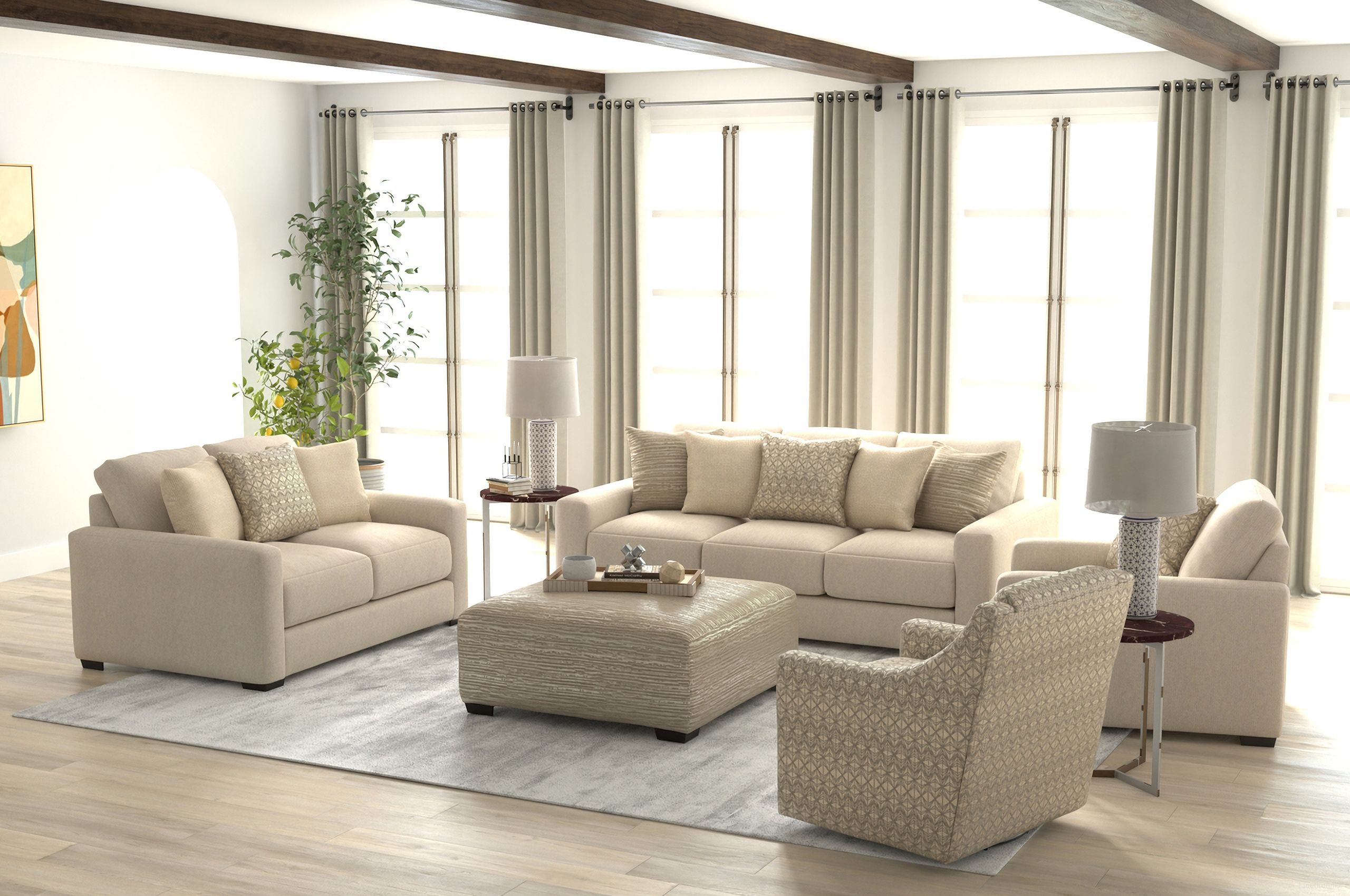 The appearance of Hyde Park Living Room Set In Porcelain designed by Jackson in the modern / contemporary interior design. This porcelain piece of furniture was selected by 1StopBedrooms from Hyde Park Collection to add a touch of cosiness and style into your home. Sku: 230103162536257436;230102162536257536. Material: Fabric.