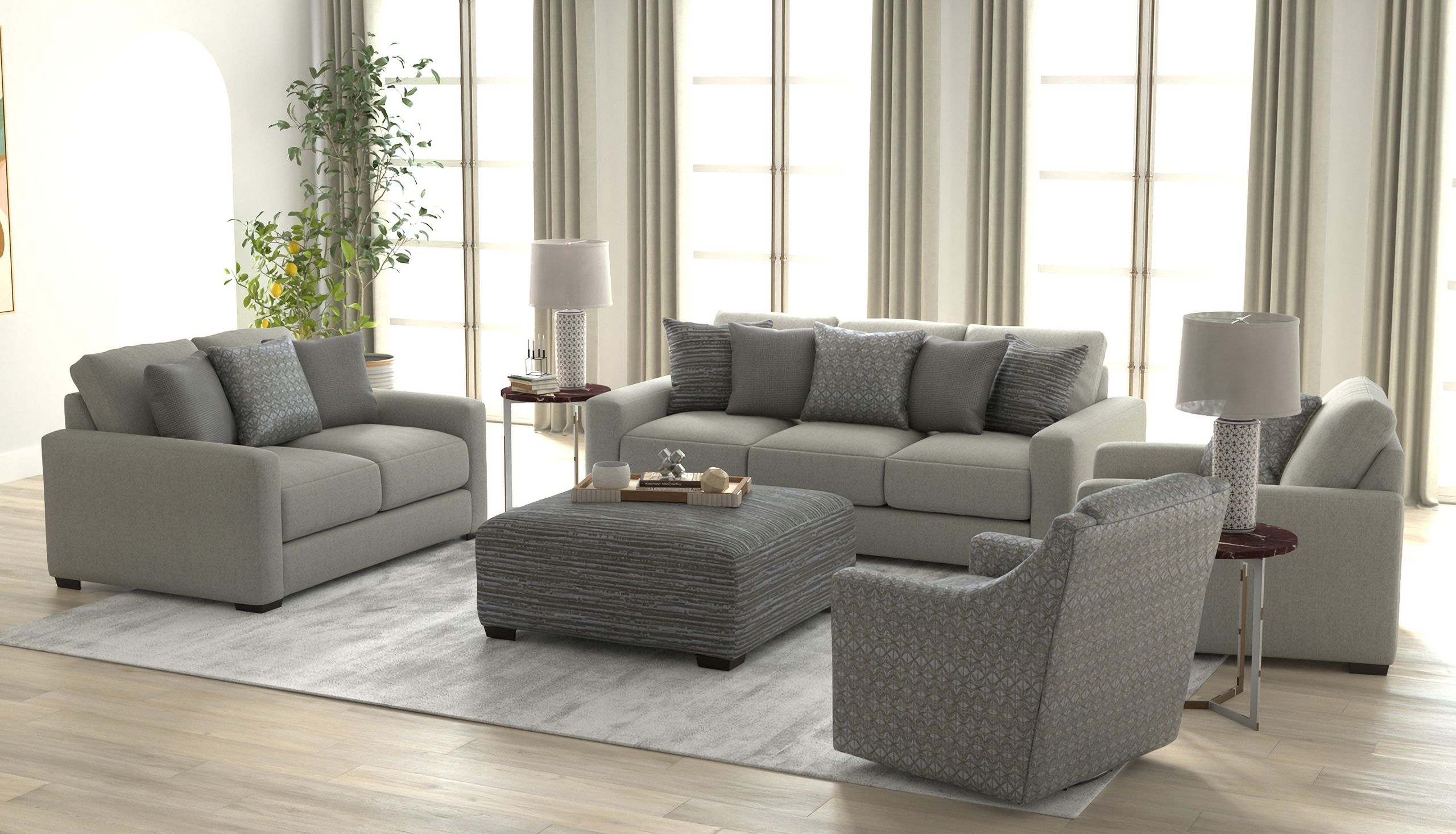 The appearance of Hyde Park Living Room Set In Stone designed by Jackson in the modern / contemporary interior design. This stone piece of furniture was selected by 1StopBedrooms from Hyde Park Collection to add a touch of cosiness and style into your home. Sku: 230103162518257458;230102162518257558. Material: Fabric.
