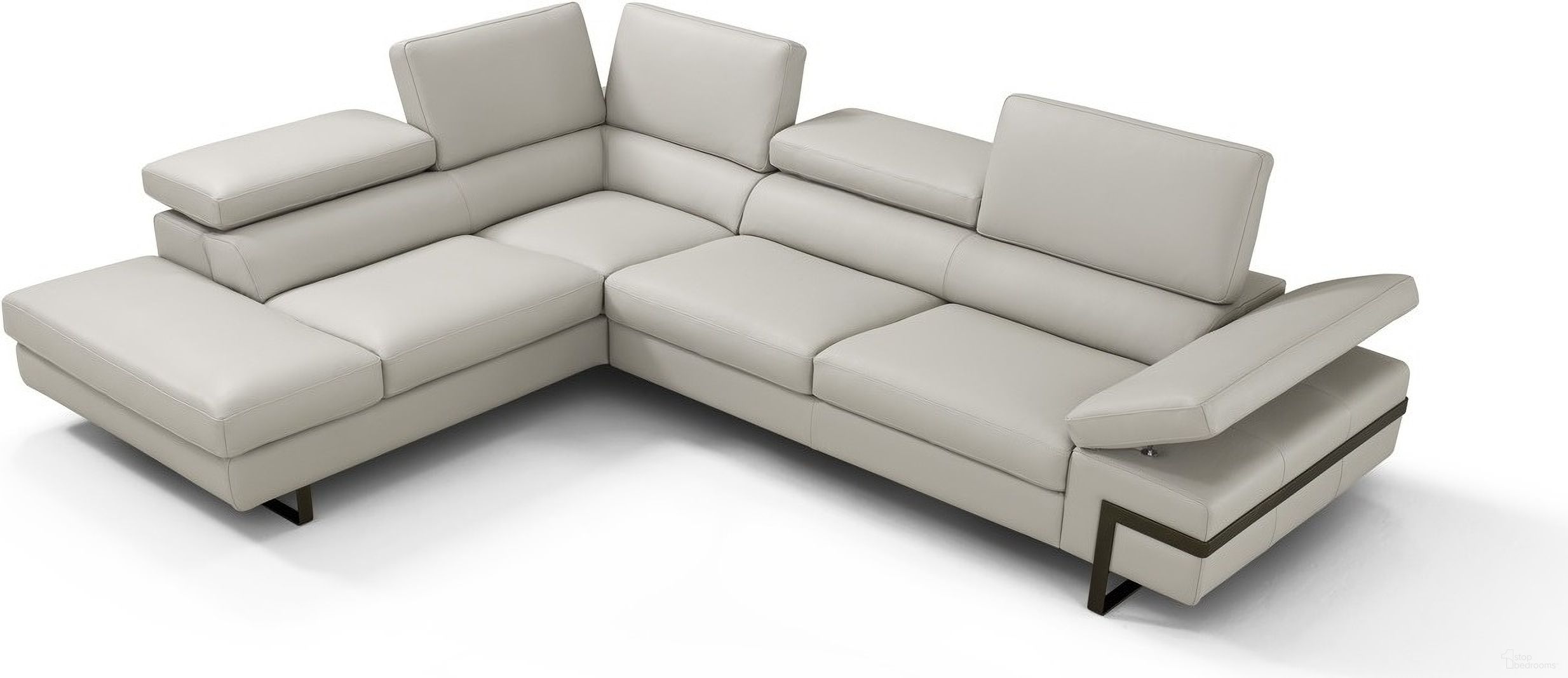 The appearance of I867 Light Grey LAF Chaise Sectional designed by J&M in the modern / contemporary interior design. This light grey piece of furniture  was selected by 1StopBedrooms from I867 Collection to add a touch of cosiness and style into your home. Sku: 17774-LHFC. Material: Leather. Layout: L-Shape. Orientation: LAF.
