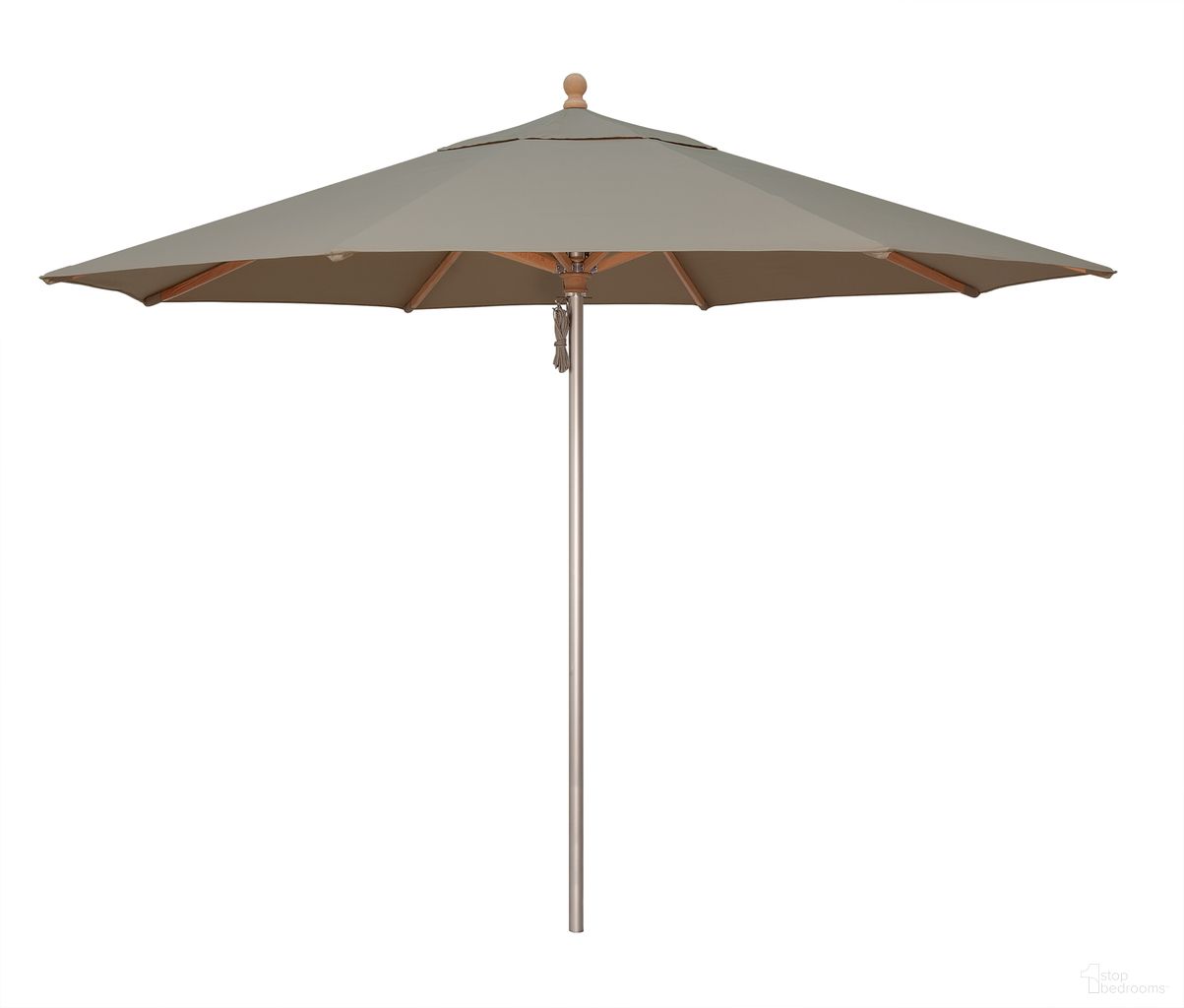 Ibiza 11' Wood and Aluminum Umbrella In Cast Silver