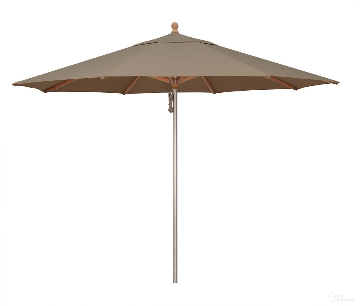 Ibiza 11' Wood and Aluminum Umbrella In Taupe