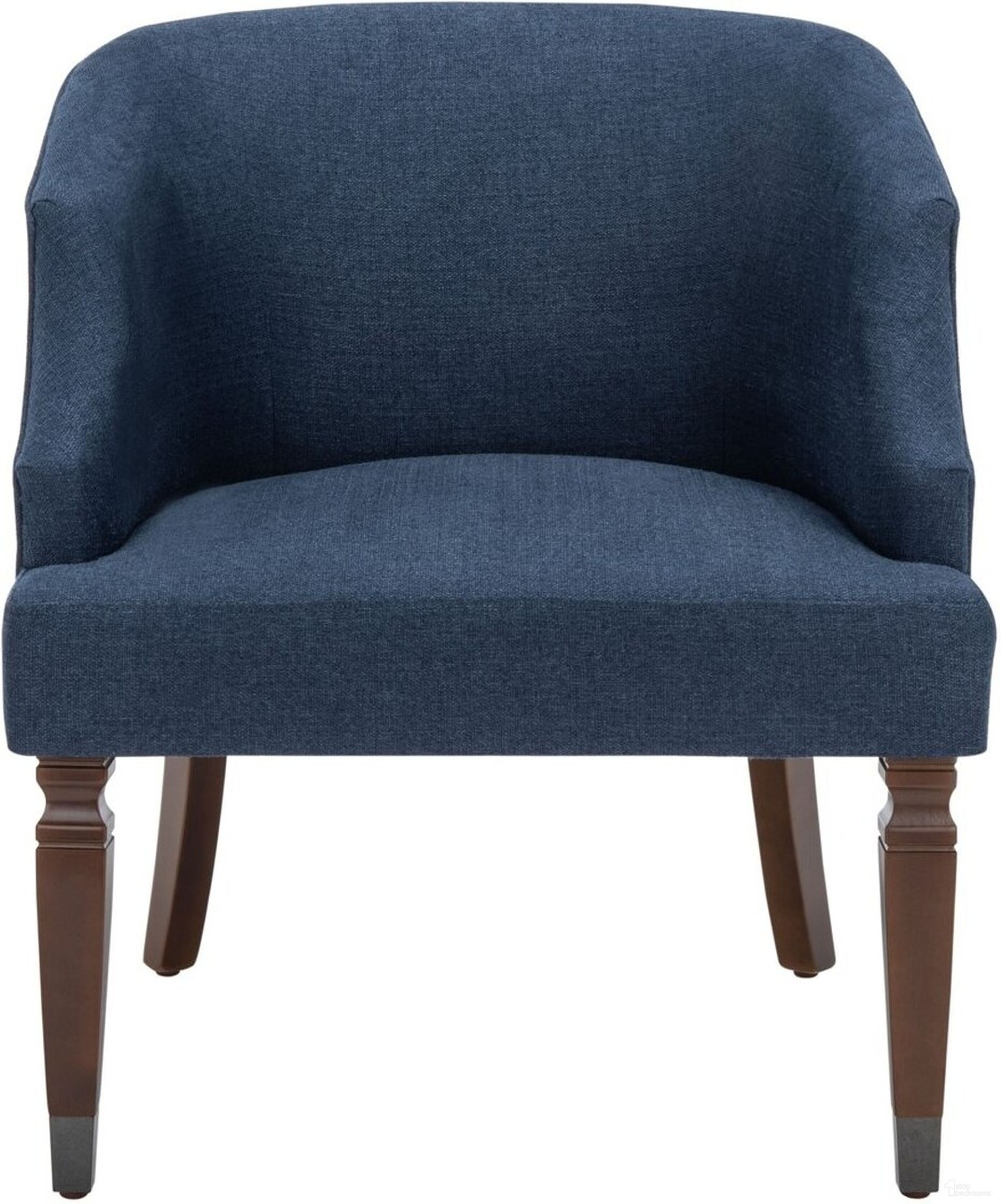 The appearance of Ibuki Accent Chair in Navy designed by Safavieh in the modern / contemporary interior design. This navy piece of furniture was selected by 1StopBedrooms from Ibuki Collection to add a touch of cosiness and style into your home. Sku: ACH4006B. Material: Wood.