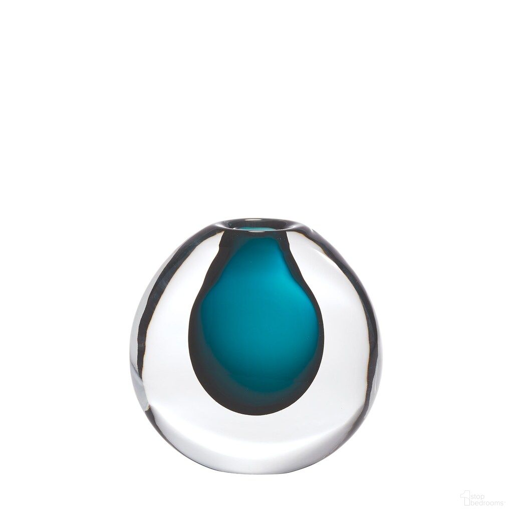 The appearance of Ice Small Vase In Azure designed by Global Views in the modern / contemporary interior design. This azure piece of furniture  was selected by 1StopBedrooms from Ice Collection to add a touch of cosiness and style into your home. Sku: 660487. Material: Glass.