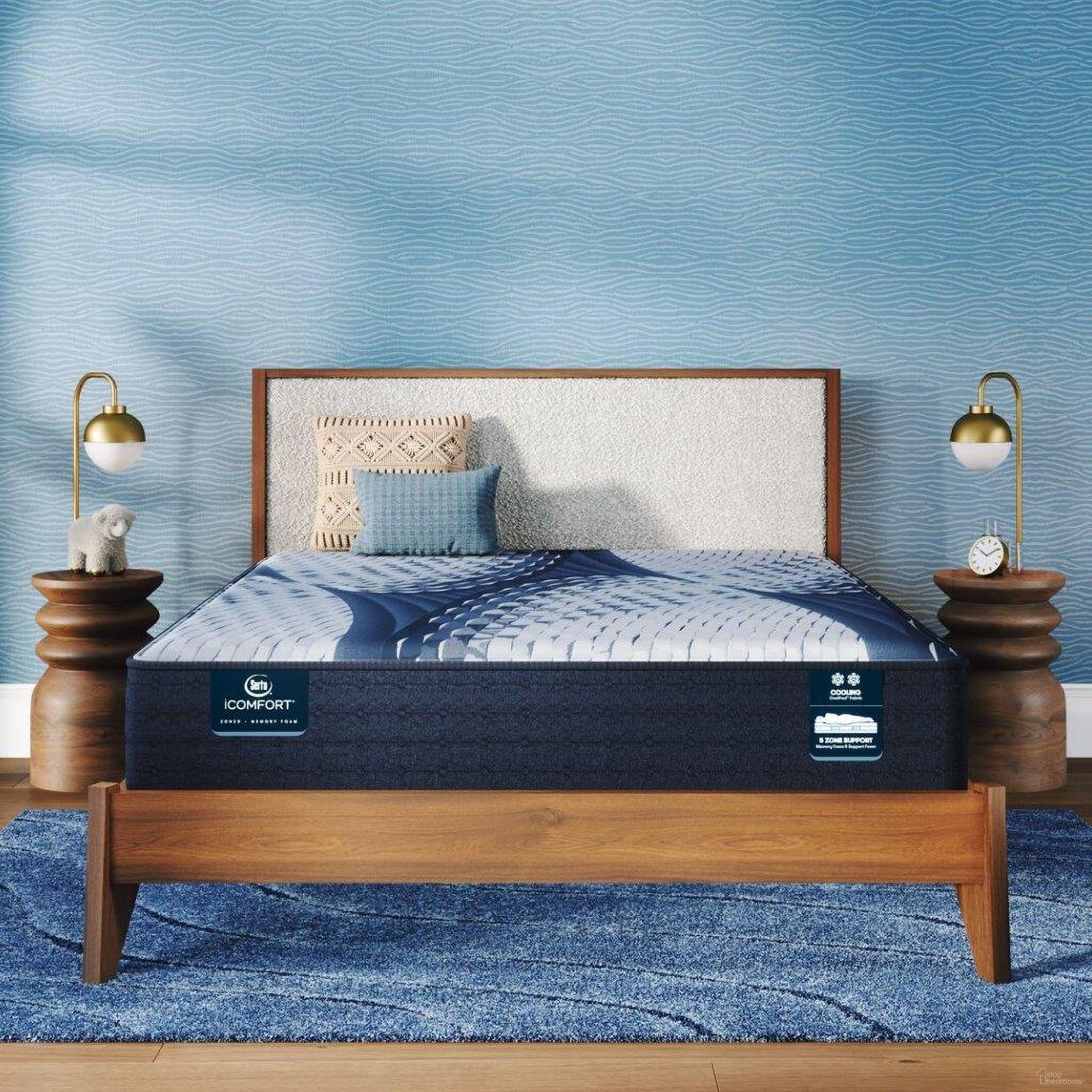 The appearance of iComfort Elana 11.5 Inch Memory Foam Firm Full Mattress In Blue and White designed by Serta in the interior design. This blue and white piece of furniture was selected by 1StopBedrooms from iComfort Collection to add a touch of cosiness and style into your home. Sku: 500802791-1030. Material: Memory Foam. Bed Size: Full. Mattress Size: Full. Comfort Level: Firm. Mattress Top: Tight Top. Mattress Type: Memory Foam. Comfort Level: Firm. Mattress Thickness: 12".
