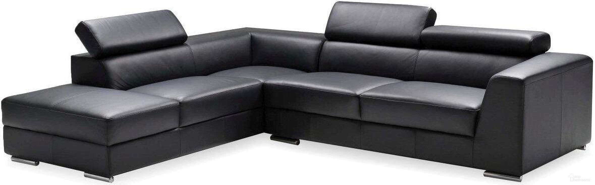The appearance of Icon Black Premium Leather Left Side Facing Chaise Sectional designed by Mobital in the modern / contemporary interior design. This black piece of furniture  was selected by 1StopBedrooms from Icon Collection to add a touch of cosiness and style into your home. Sku: SEL-ICON-BLAC-PREMI. Material: Leather. Layout: L-Shape. Orientation: LAF.