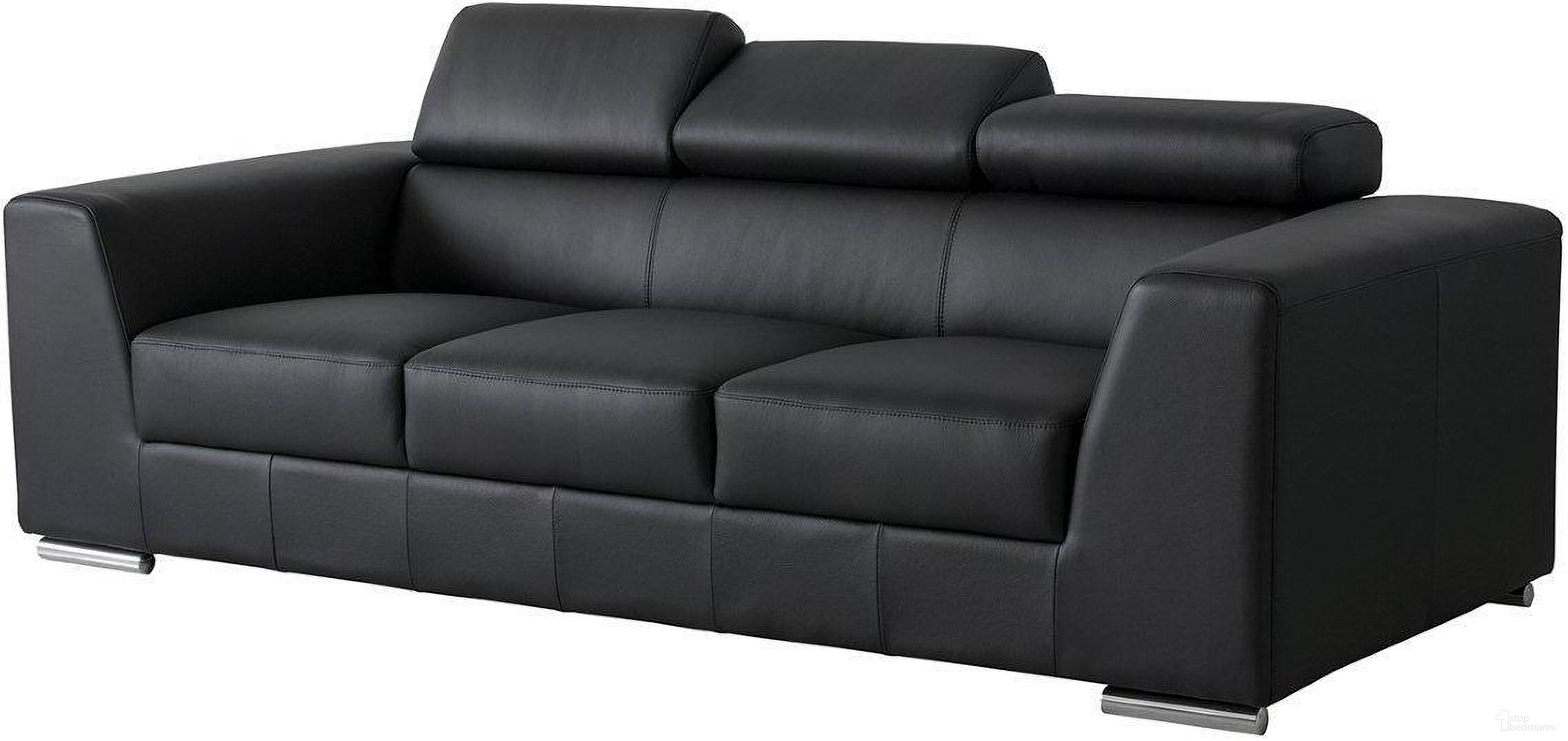 The appearance of Icon Black Premium Leather Sofa designed by Mobital in the modern / contemporary interior design. This black piece of furniture was selected by 1StopBedrooms from Icon Collection to add a touch of cosiness and style into your home. Sku: SOF-ICON-BLAC-PREMI. Material: Leather.