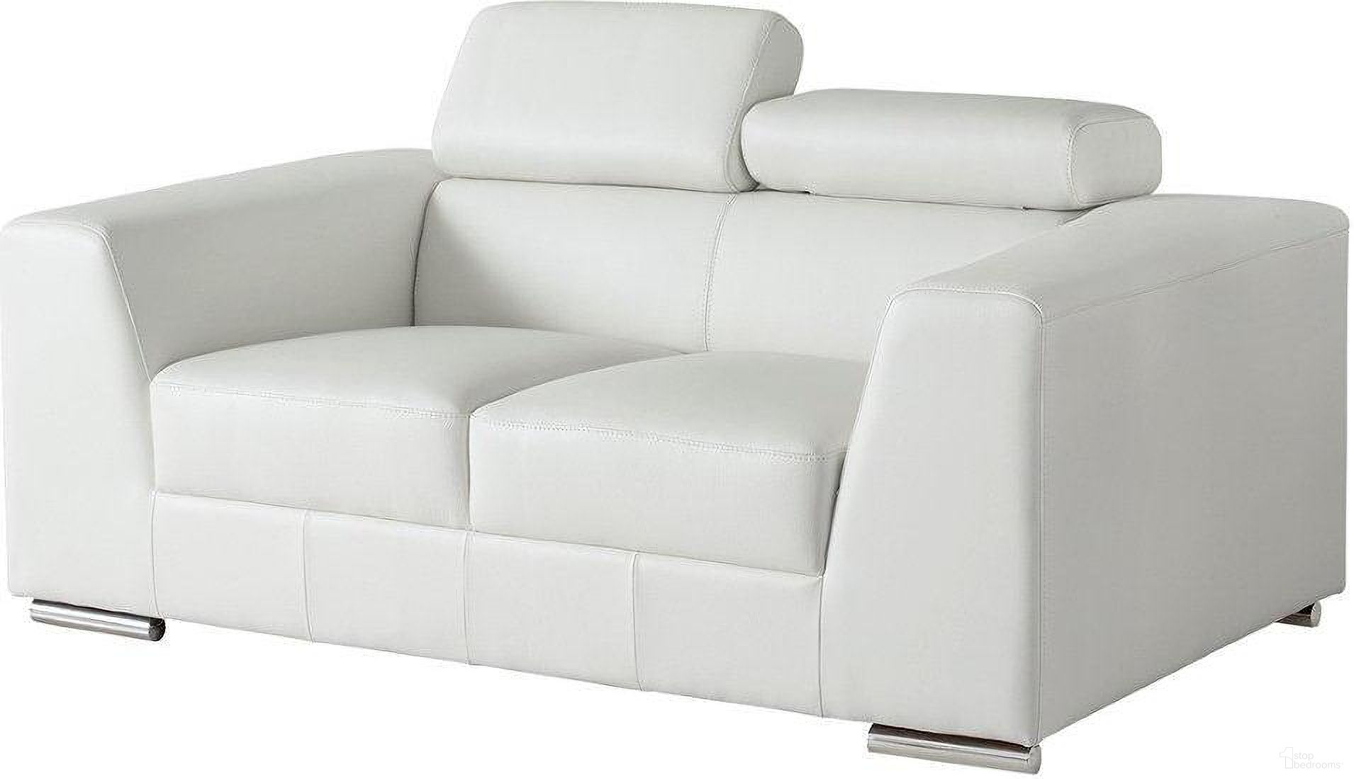The appearance of Icon White Premium Leather Loveseat designed by Mobital in the modern / contemporary interior design. This white piece of furniture  was selected by 1StopBedrooms from Icon Collection to add a touch of cosiness and style into your home. Sku: LOV-ICON-WHIT-PREMI. Material: Leather.