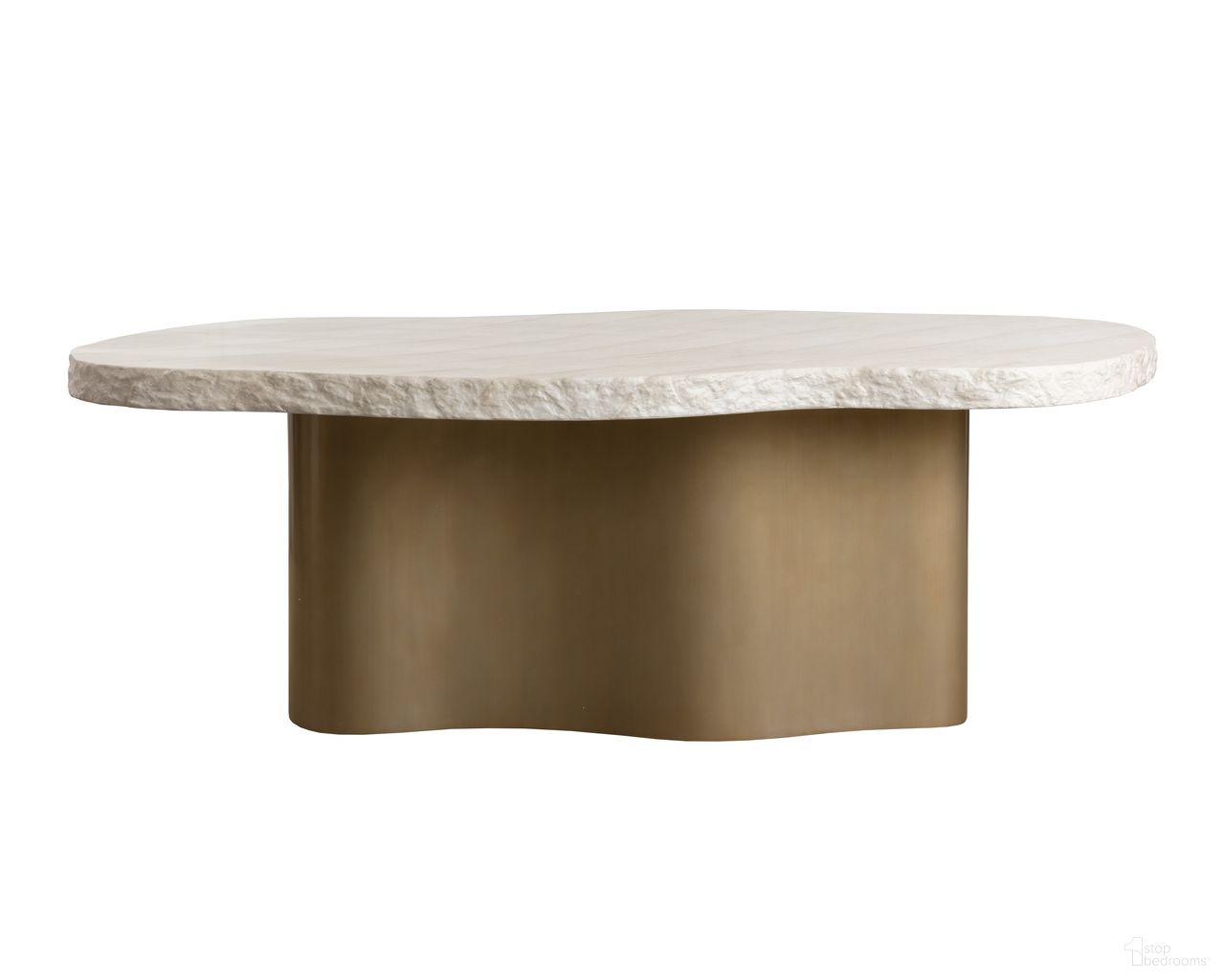 Idris 86 Inch Idris Dining Table In Antique Brass and Cream