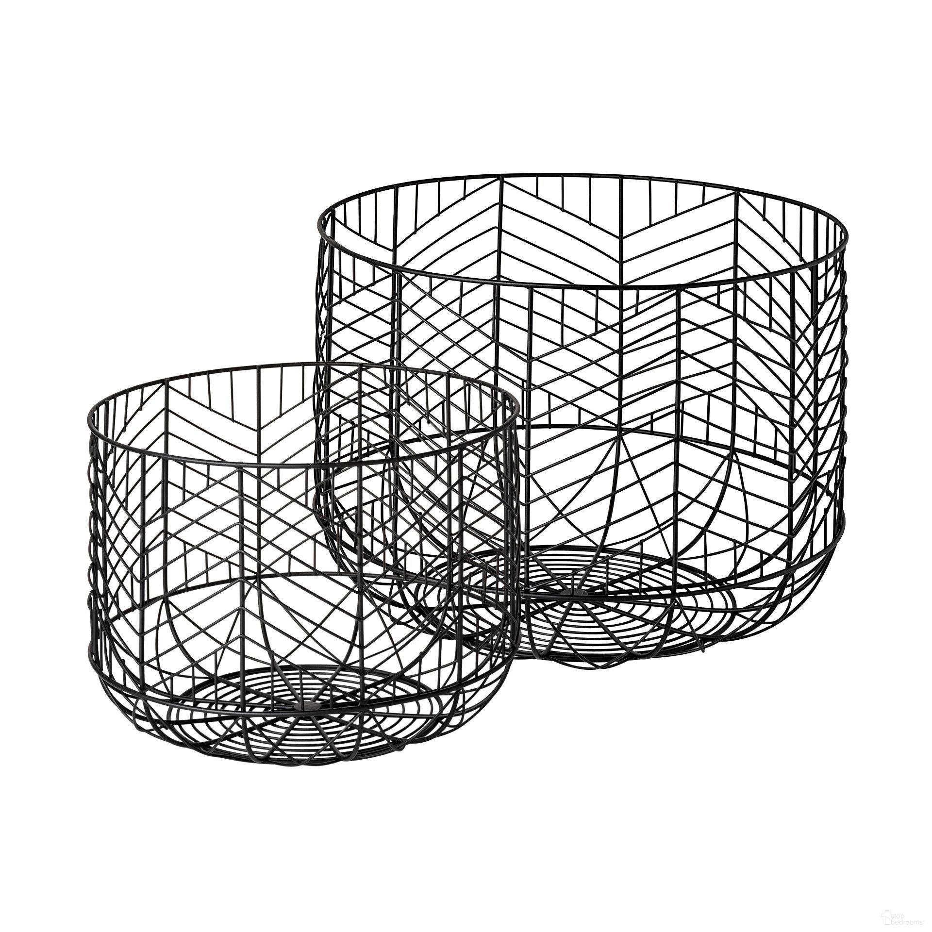 Idris Metal Geometric Mesh Bowls Set of 2 In Black