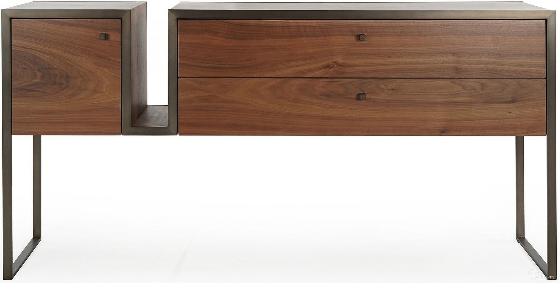 The appearance of Ie Series Tali Buffet In Walnut Frame designed by Urbia in the modern / contemporary interior design. This walnut piece of furniture  was selected by 1StopBedrooms from IE Series Collection to add a touch of cosiness and style into your home. Sku: IE-TALI-BUF-WNT. Material: Walnut Veneer.