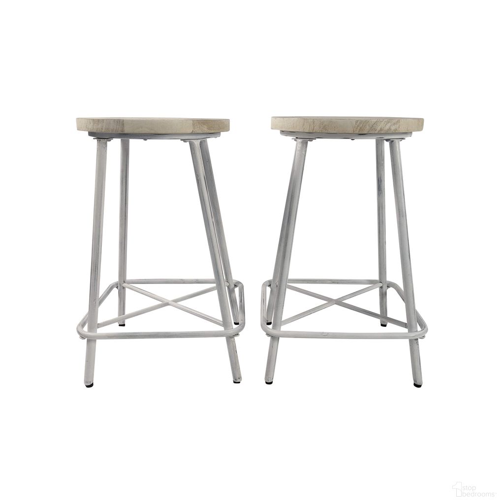 The appearance of Illona 24 Inch Counter Stool - Set of 2 In Whitewash designed by Carolina Living in the industrial interior design. This white wash piece of furniture was selected by 1StopBedrooms from Illona Collection to add a touch of cosiness and style into your home. Sku: BX1324WW. Material: Mango Wood.