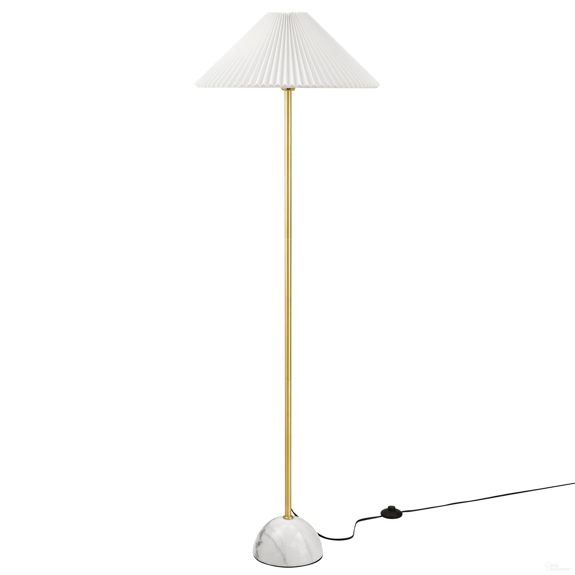 Illusion Marble Dome Floor Lamp In Brass