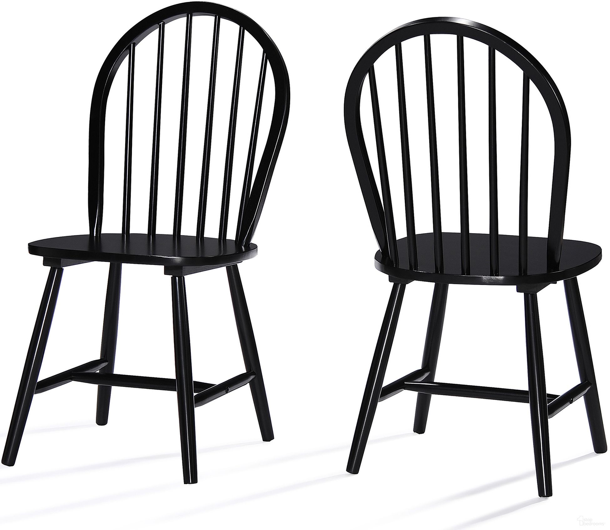 The appearance of Illusiveness Wooden Dining Chair with Spindle Back Set of 2 In Black designed by Noble House in the country / farmhouse interior design. This black piece of furniture  was selected by 1StopBedrooms from Illusiveness Collection to add a touch of cosiness and style into your home. Sku: 56487.00BLK. Material: Rubberwood. Chair Type: Side Chair.