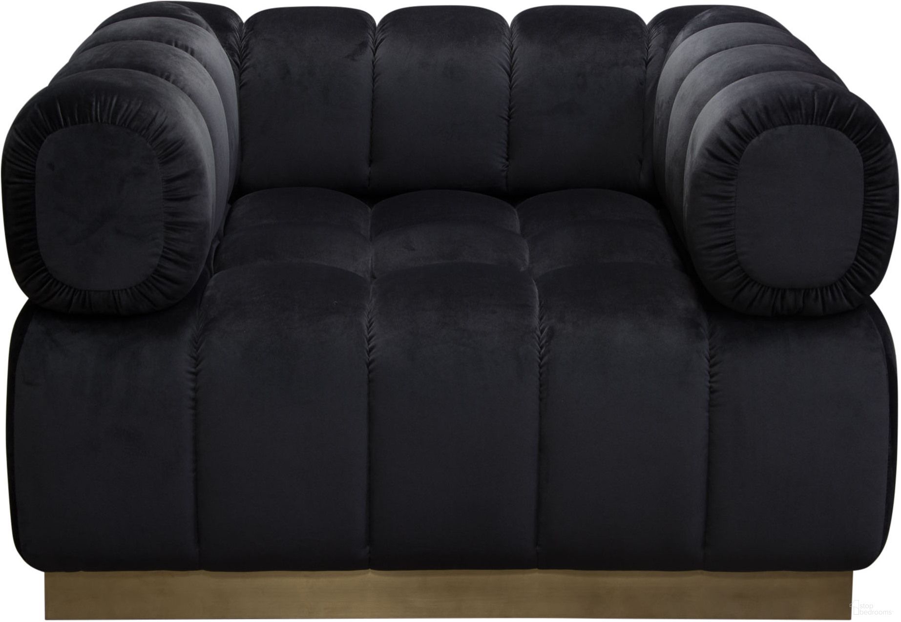 Image Low Profile Chair in Black Velvet with Brushed Gold Base