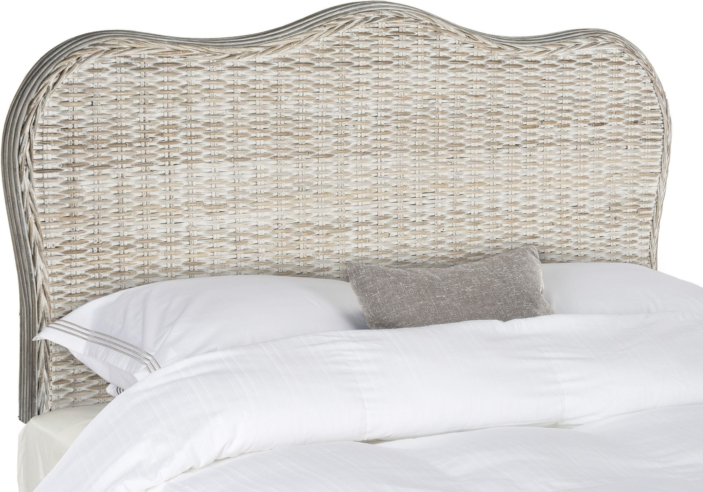 The appearance of Imelda White Washed King Headboard designed by Safavieh in the country / farmhouse interior design. This washed white piece of furniture  was selected by 1StopBedrooms from Imelda Collection to add a touch of cosiness and style into your home. Sku: SEA8027B-K. Bed Size: King. Material: Pine Wood.