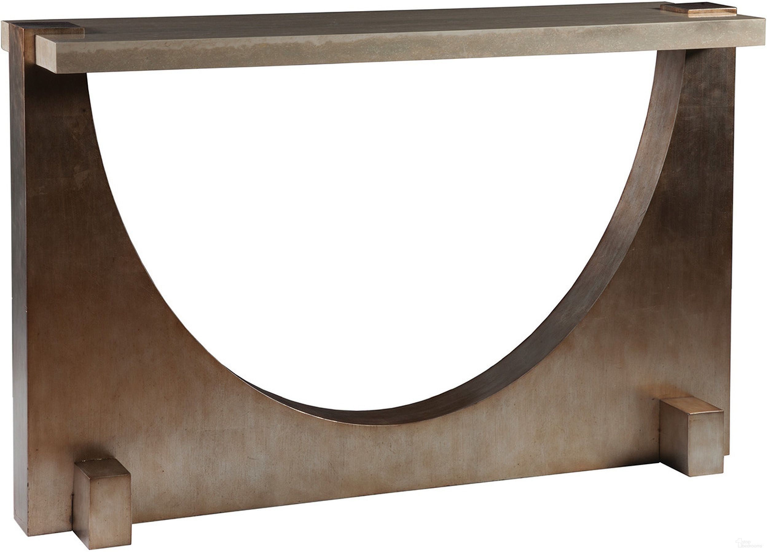 The appearance of Signature Designs Impresario Console Table In Silver Leaf designed by Artistica Home in the transitional interior design. This silver leaf piece of furniture was selected by 1StopBedrooms from Signature Designs Collection to add a touch of cosiness and style into your home. Sku: 2060-966. Material: Wood.