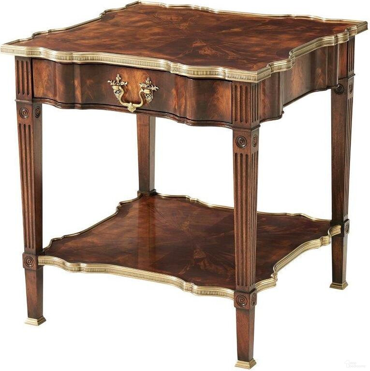 The appearance of In The Grand Manner Side Table designed by Theodore Alexander in the traditional interior design. This  piece of furniture  was selected by 1StopBedrooms from Essential Collection to add a touch of cosiness and style into your home. Sku: 5005-392. Material: Wood.