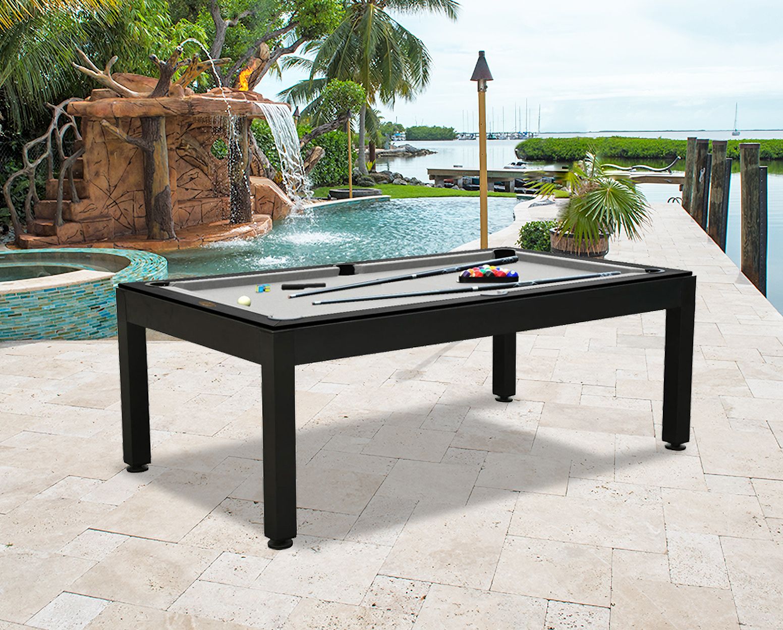Indoor/Outdoor Billiards Table In Black