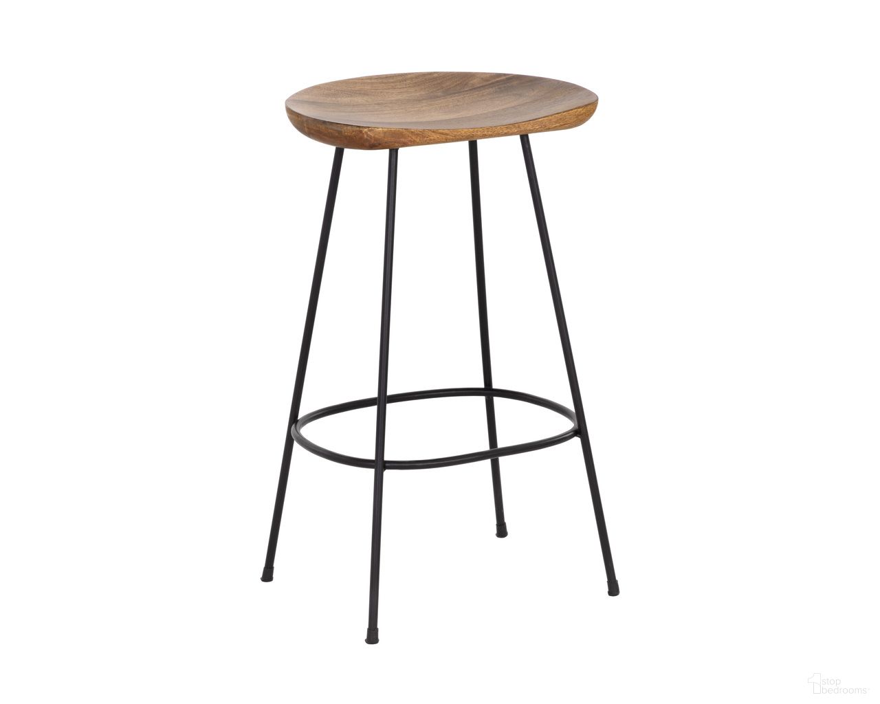 Indra Counter Stool In Natural and Black