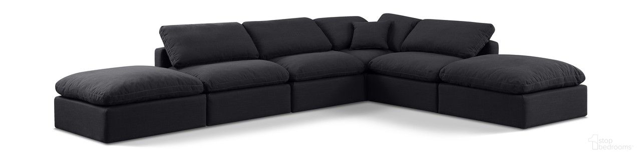 The appearance of Indulge Linen Textured Fabric 6 Piece Modular Sectional In Black designed by Meridian in the modern / contemporary interior design. This black piece of furniture was selected by 1StopBedrooms from Indulge Collection to add a touch of cosiness and style into your home. Sku: 141Black-Armless;141Black-Armless;141Black-Armless;141Black-Corner;141Black-Ott;141Black-Ott. Material: Linen.