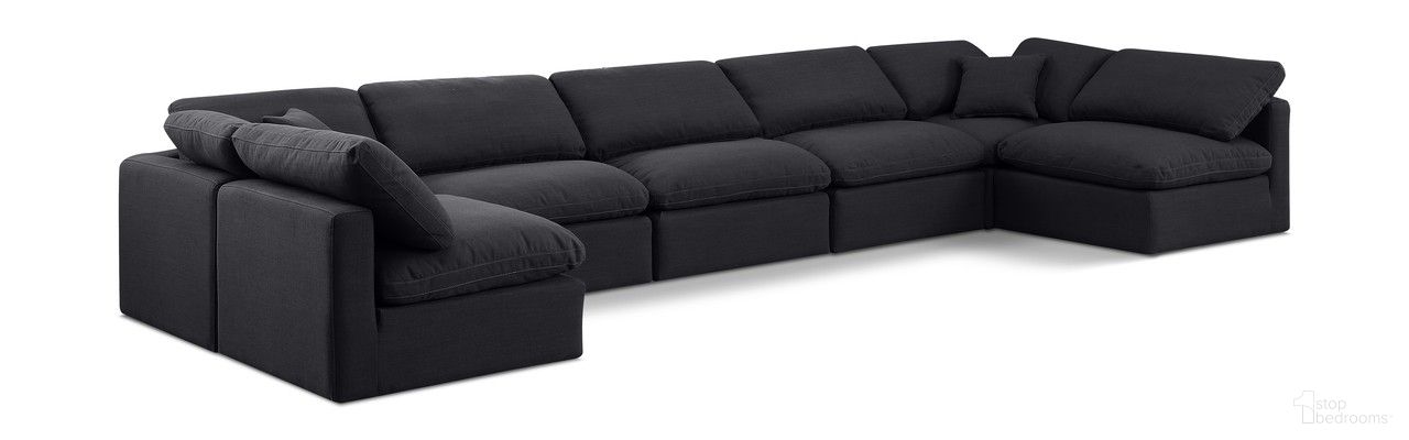 The appearance of Indulge Linen Textured Fabric 7 Piece Modular Sectional In Black designed by Meridian in the modern / contemporary interior design. This black piece of furniture was selected by 1StopBedrooms from Indulge Collection to add a touch of cosiness and style into your home. Sku: 141Black-Armless;141Black-Armless;141Black-Armless;141Black-Armless;141Black-Armless;141Black-Corner;141Black-Corner. Material: Linen.