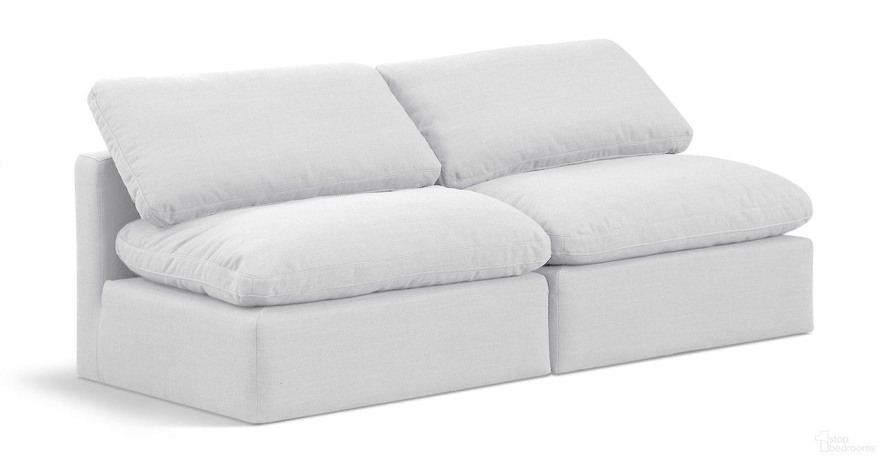 The appearance of Indulge Linen Textured Fabric 2 Piece Modular Sofa In White designed by Meridian in the modern / contemporary interior design. This white piece of furniture was selected by 1StopBedrooms from Indulge Collection to add a touch of cosiness and style into your home. Sku: 141White-Armless;141White-Armless. Material: Wood.