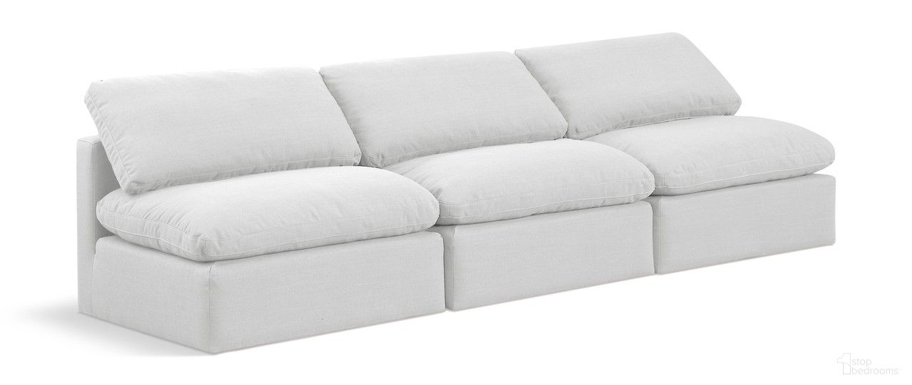 The appearance of Indulge Linen Textured Fabric 3 Piece Modular Sofa In White designed by Meridian in the modern / contemporary interior design. This white piece of furniture was selected by 1StopBedrooms from Indulge Collection to add a touch of cosiness and style into your home. Sku: 141White-Armless;141White-Armless;141White-Armless. Material: Wood.